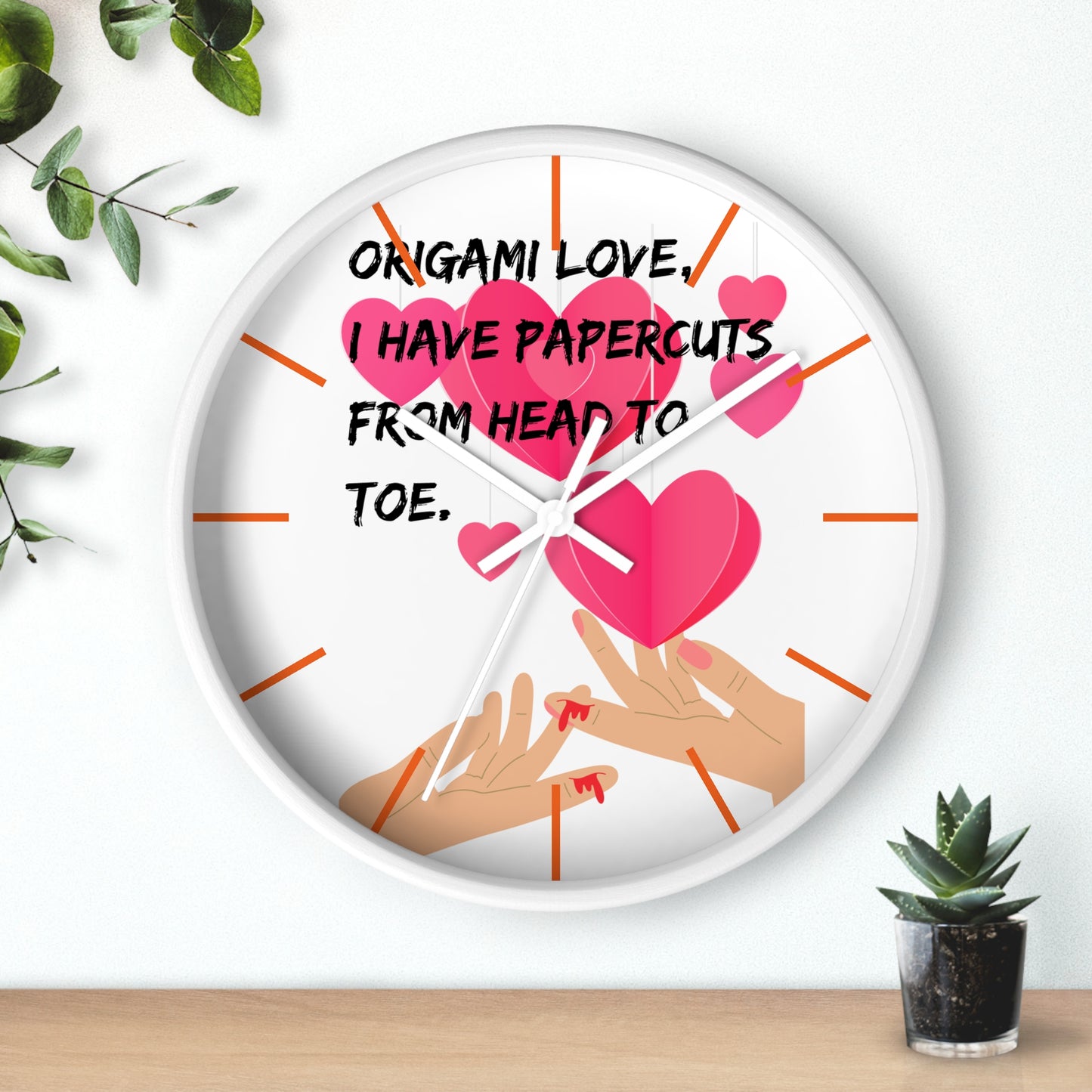 ORIGAMI LOVE Wall Clock