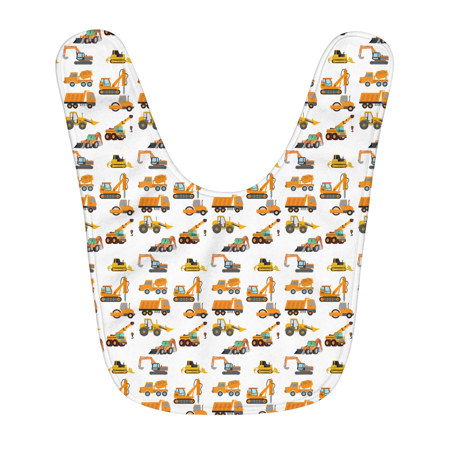 CONSTRUCTION TRUCKS Fleece Baby Bib