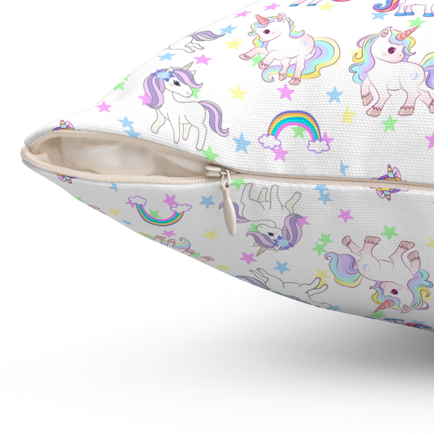UNICORN LOVE Spun Polyester Square Pillow For Girl's Room