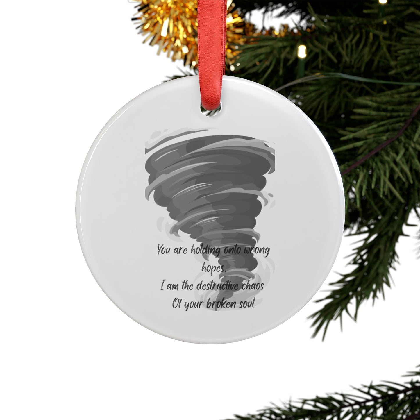 DESTRUCTIVE CHAOS Acrylic Ornament with Ribbon