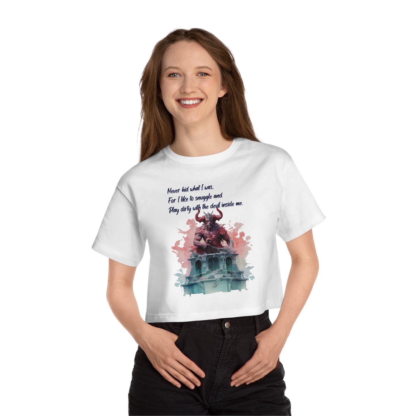 DEMON LOVER Champion Women's Heritage Cropped T-Shirt