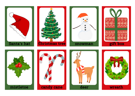 XMAS FLASHCARD: Memory And Matching Game:  80 CARDS (40 PAIRS)