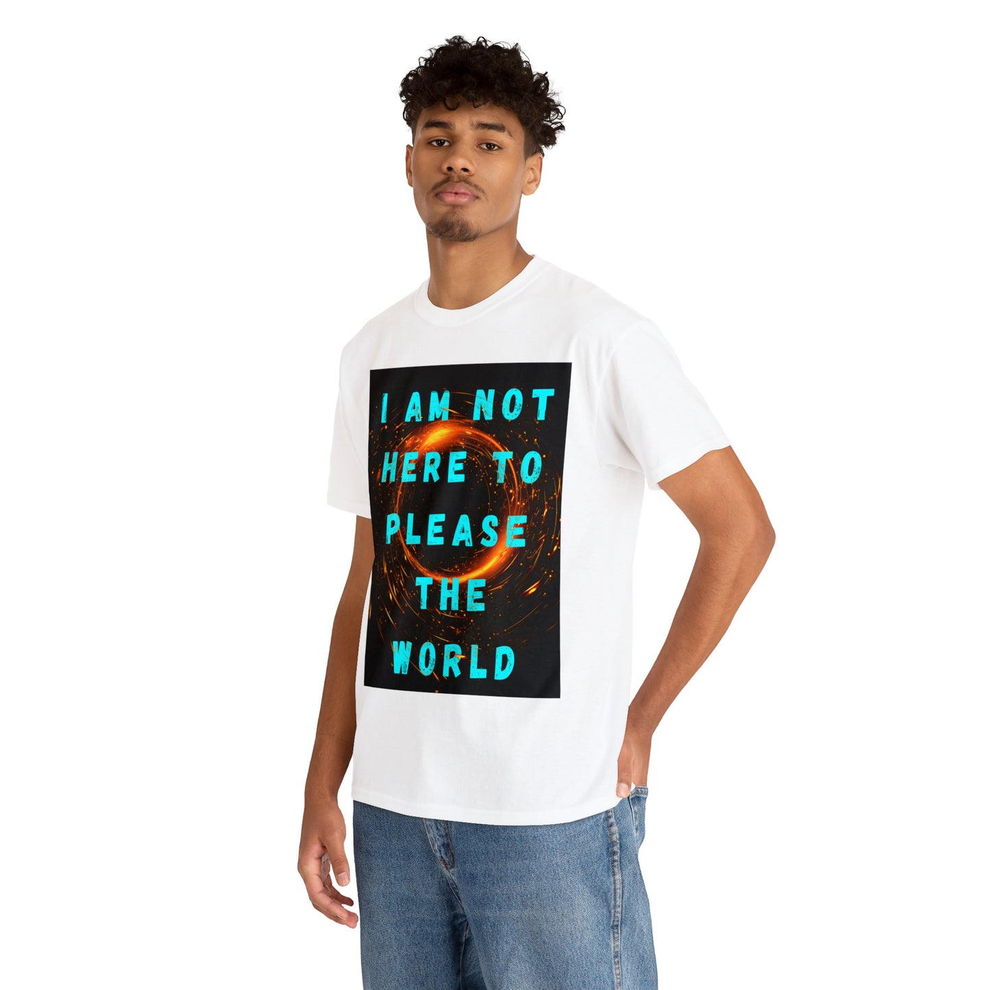 I AM NOT HERE TO PLEASE THE WORLD Unisex Heavy Cotton Tee