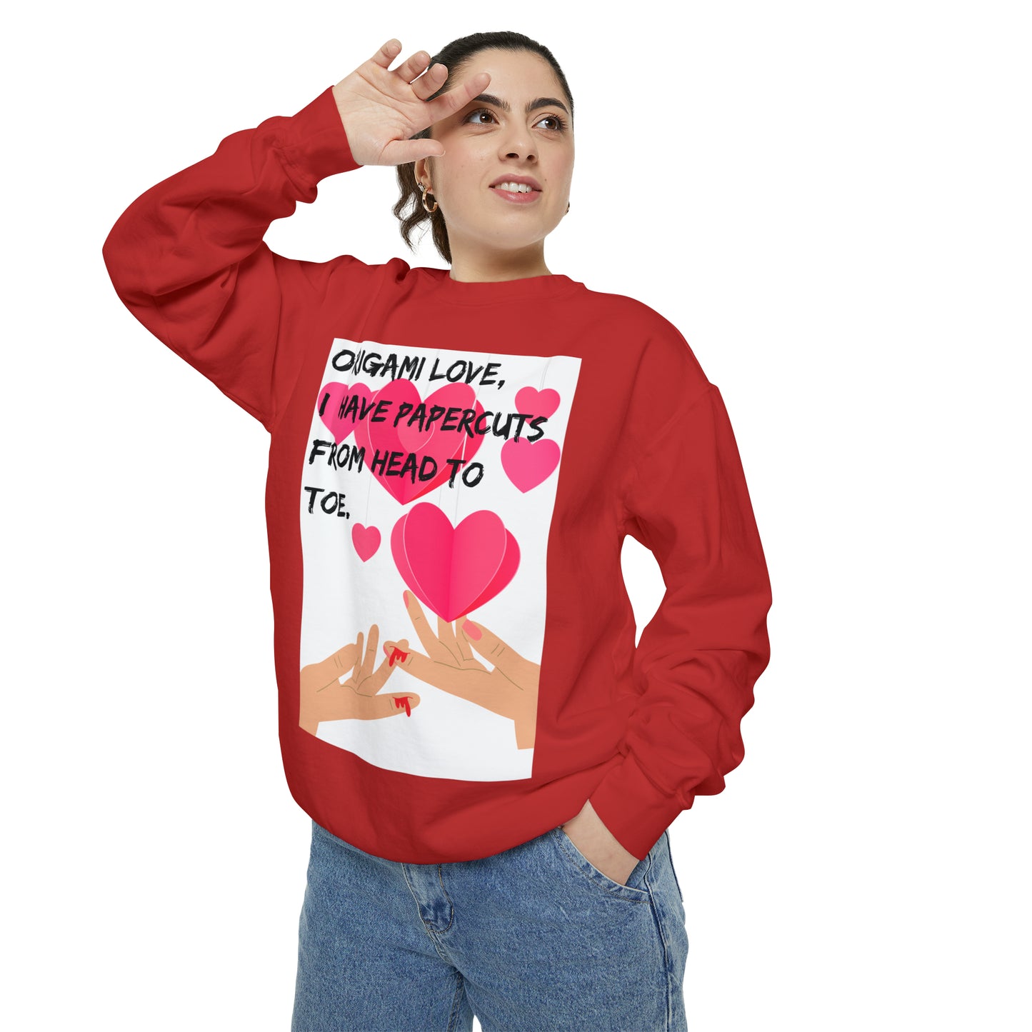ORIGAME LOVE  Unisex Garment-Dyed Sweatshirt
