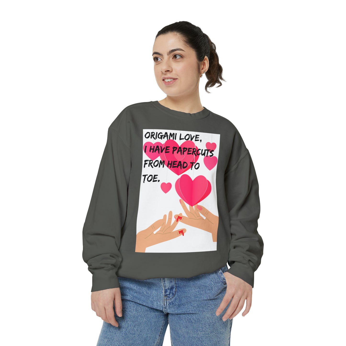 ORIGAME LOVE  Unisex Garment-Dyed Sweatshirt