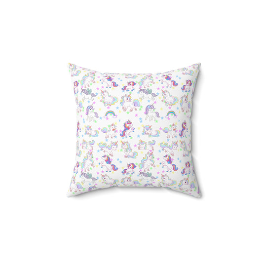 UNICORN LOVE  Spun Polyester Square Pillow For Girl's Room