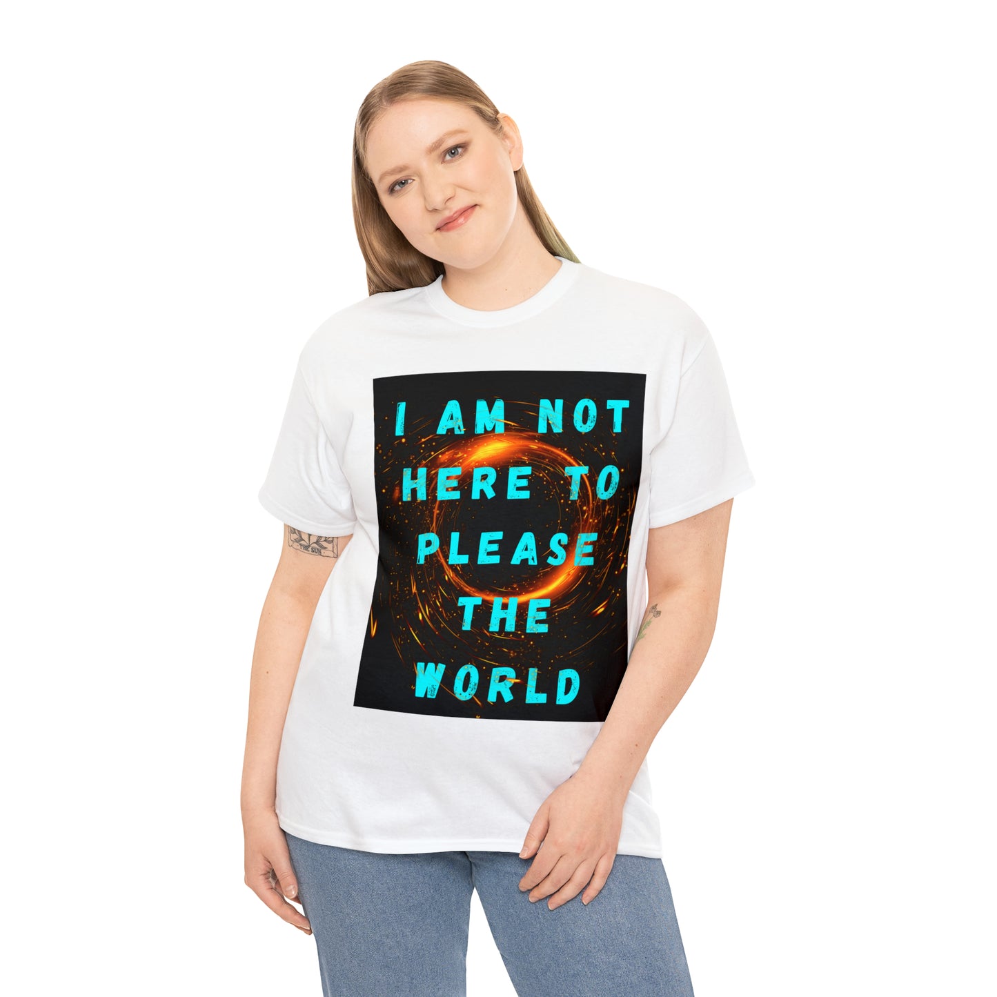 I AM NOT HERE TO PLEASE THE WORLD Unisex Heavy Cotton Tee
