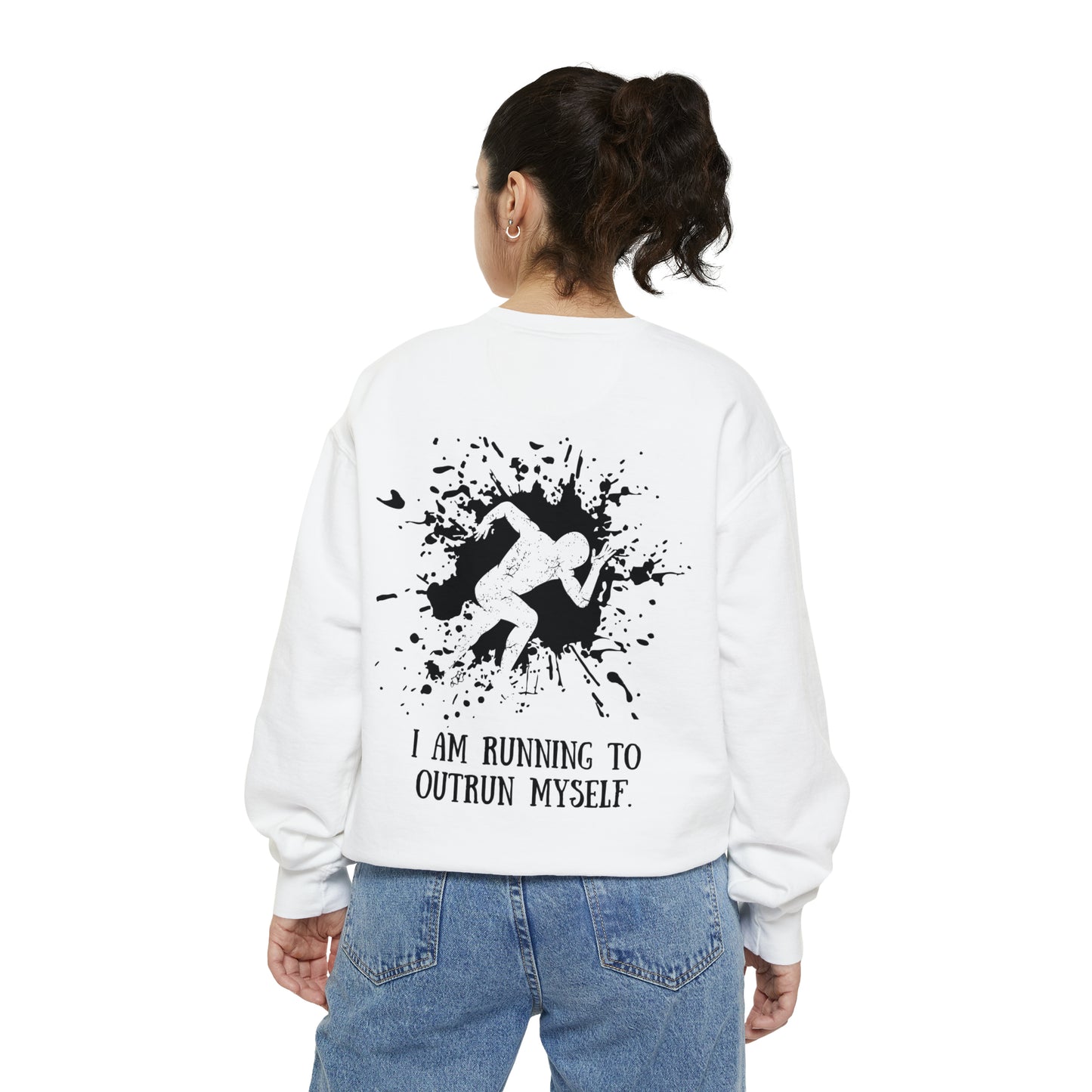 RELAPSE RUNNING TO OUTRUN MYSELF Unisex Garment-Dyed Sweatshirt