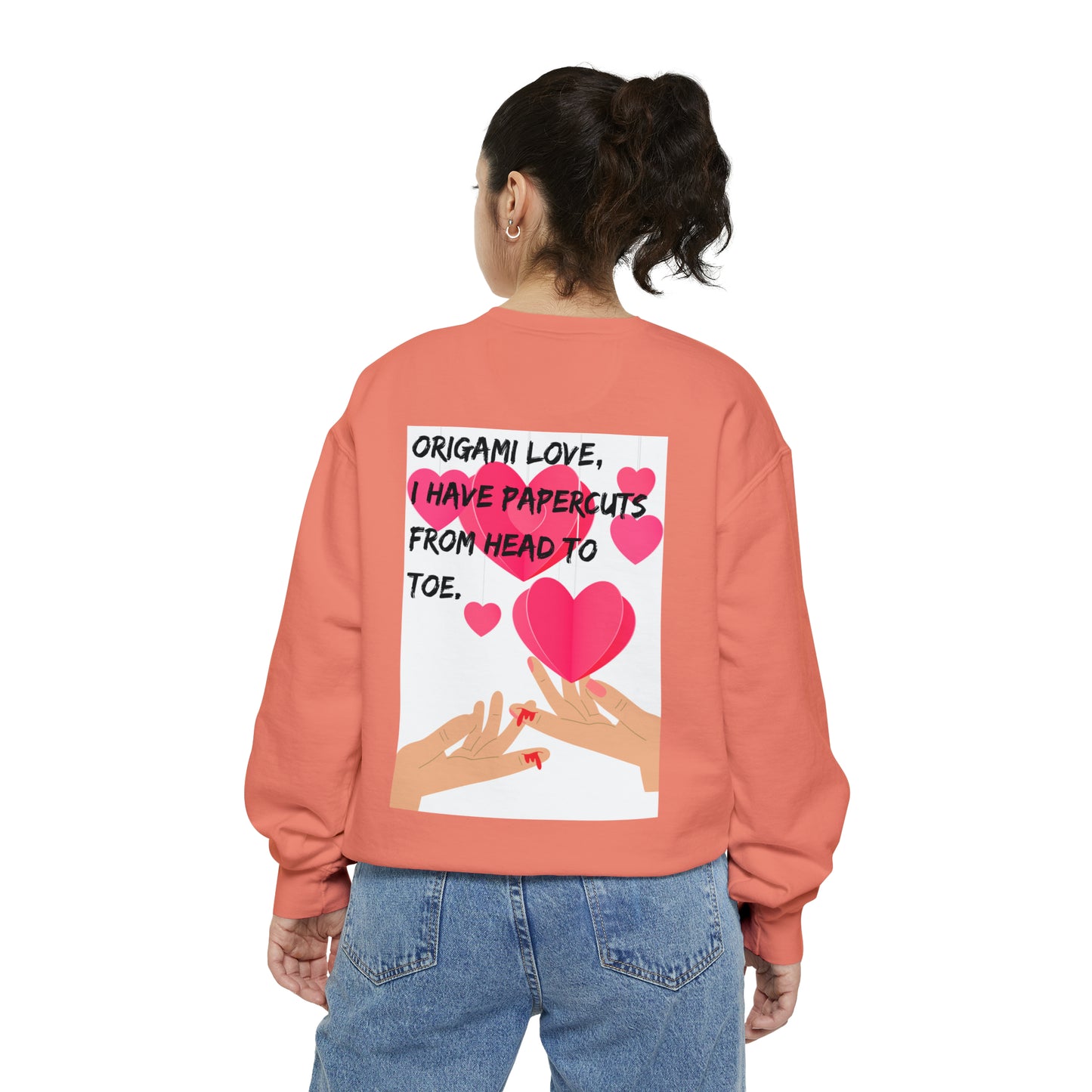 ORIGAME LOVE  Unisex Garment-Dyed Sweatshirt