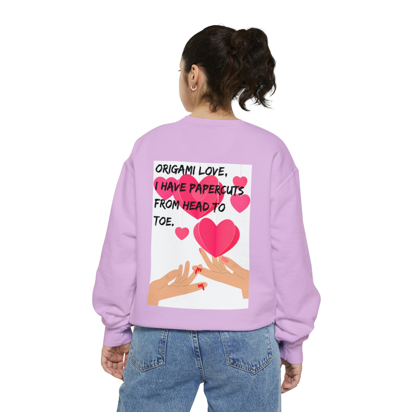 ORIGAME LOVE  Unisex Garment-Dyed Sweatshirt