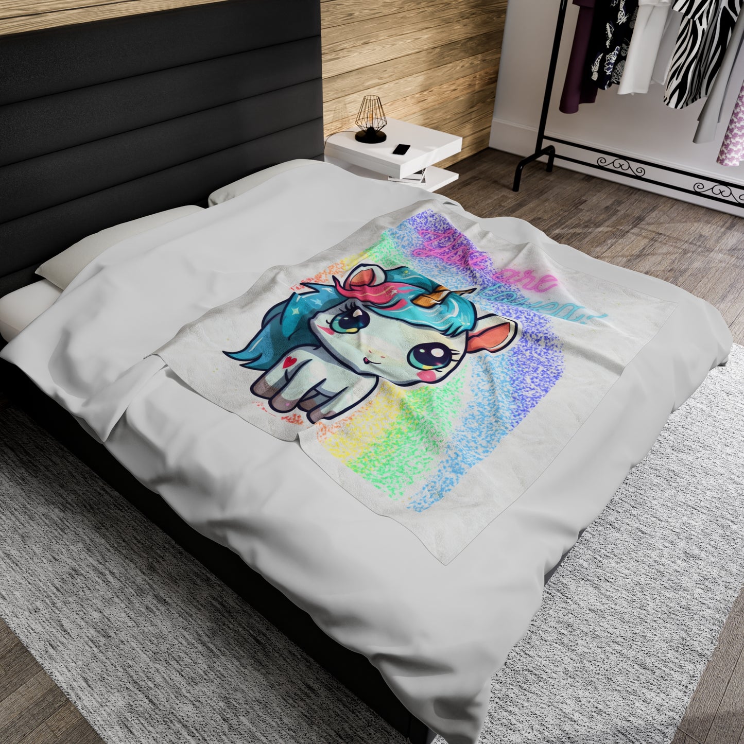 YOU ARE LOVED UNICORN LOVE Velveteen Plush Blanket