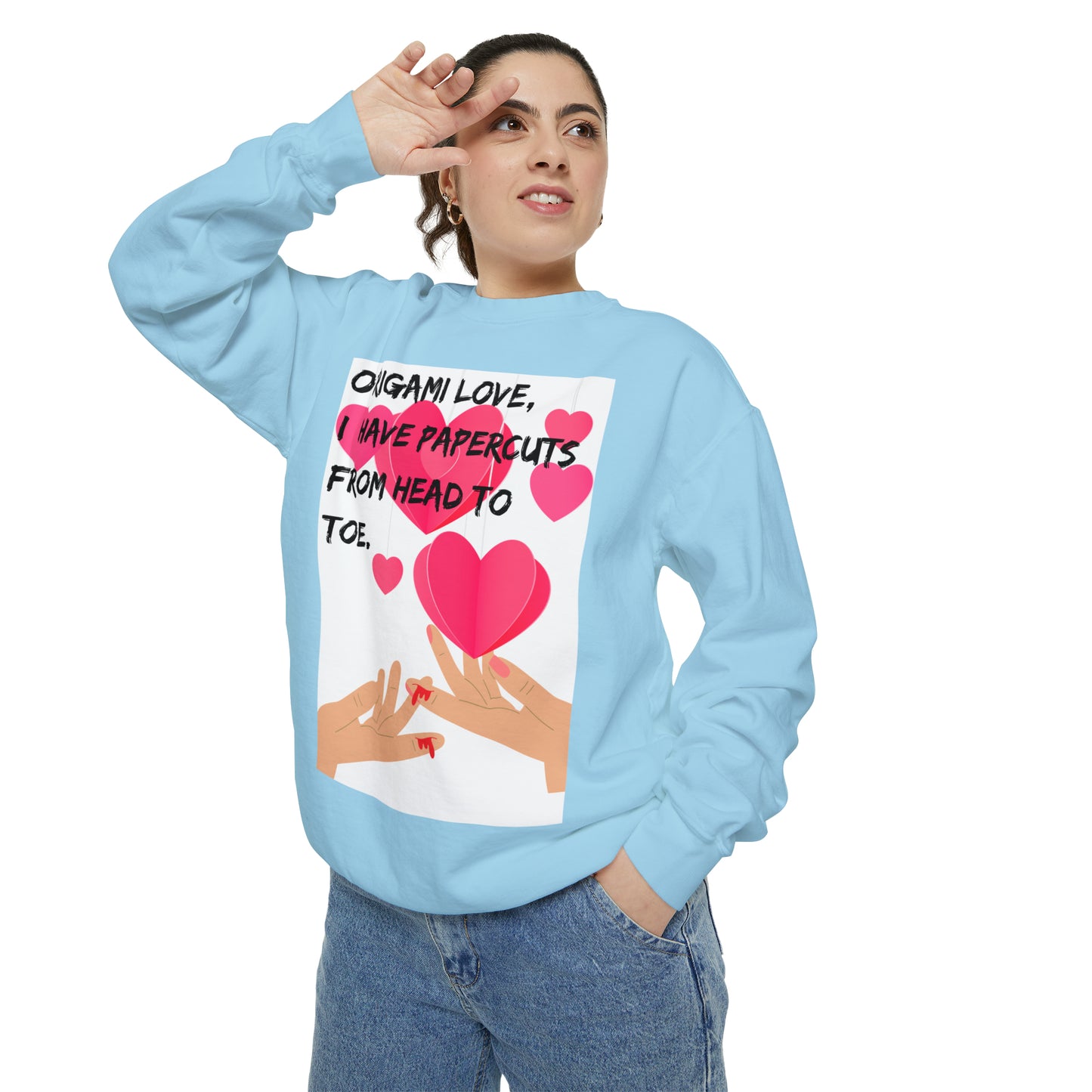 ORIGAME LOVE  Unisex Garment-Dyed Sweatshirt