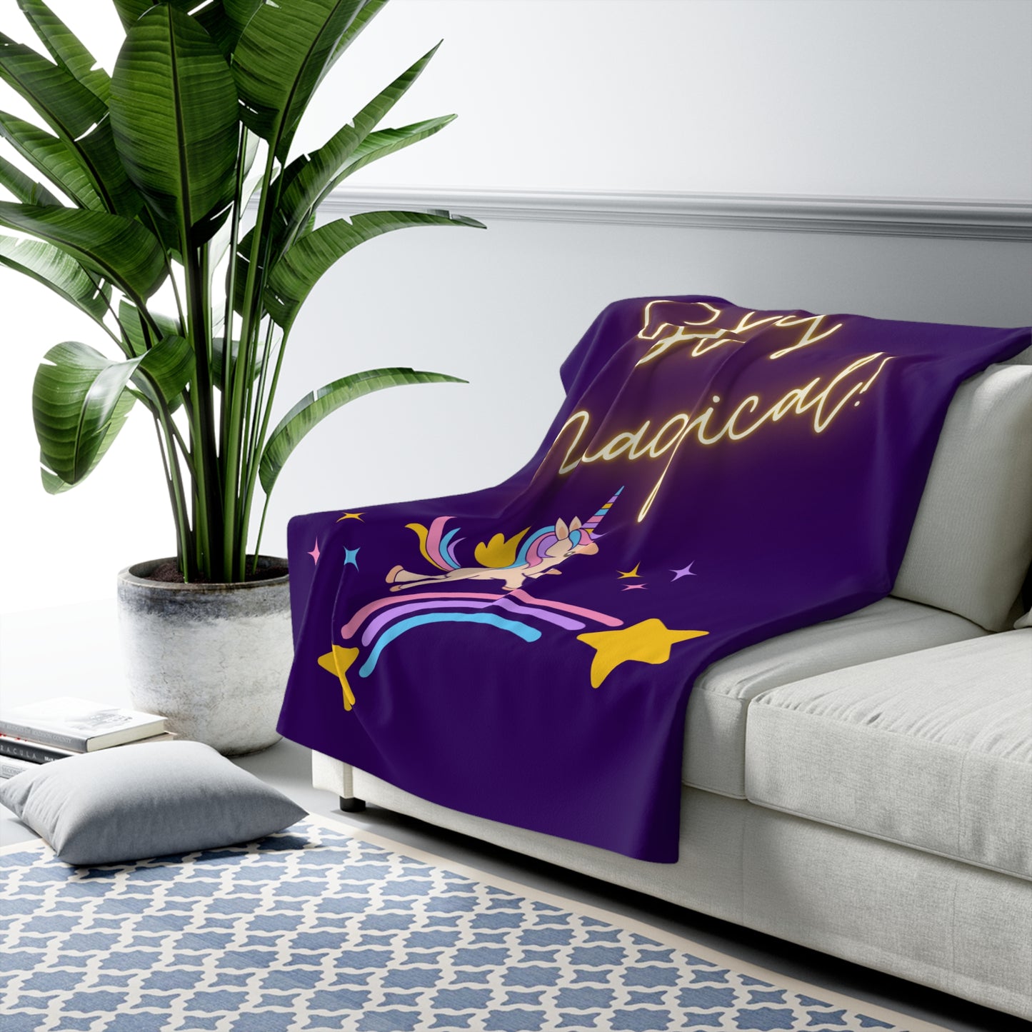 STAY MAGICAL UNICORN LOVE Sherpa Fleece Blanket