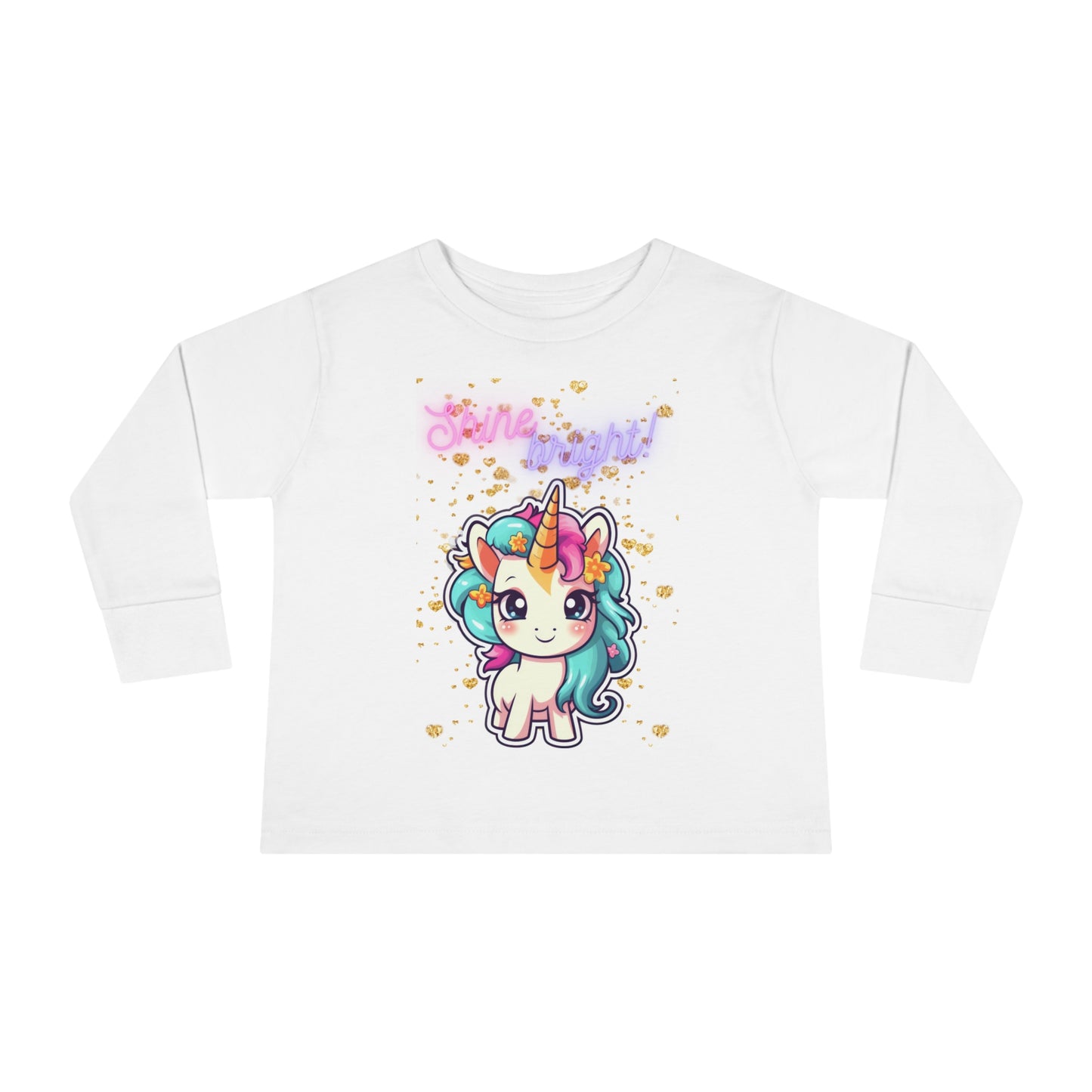 SHINE BRIGHT UNICORN LOVE Toddler Long Sleeve Tee