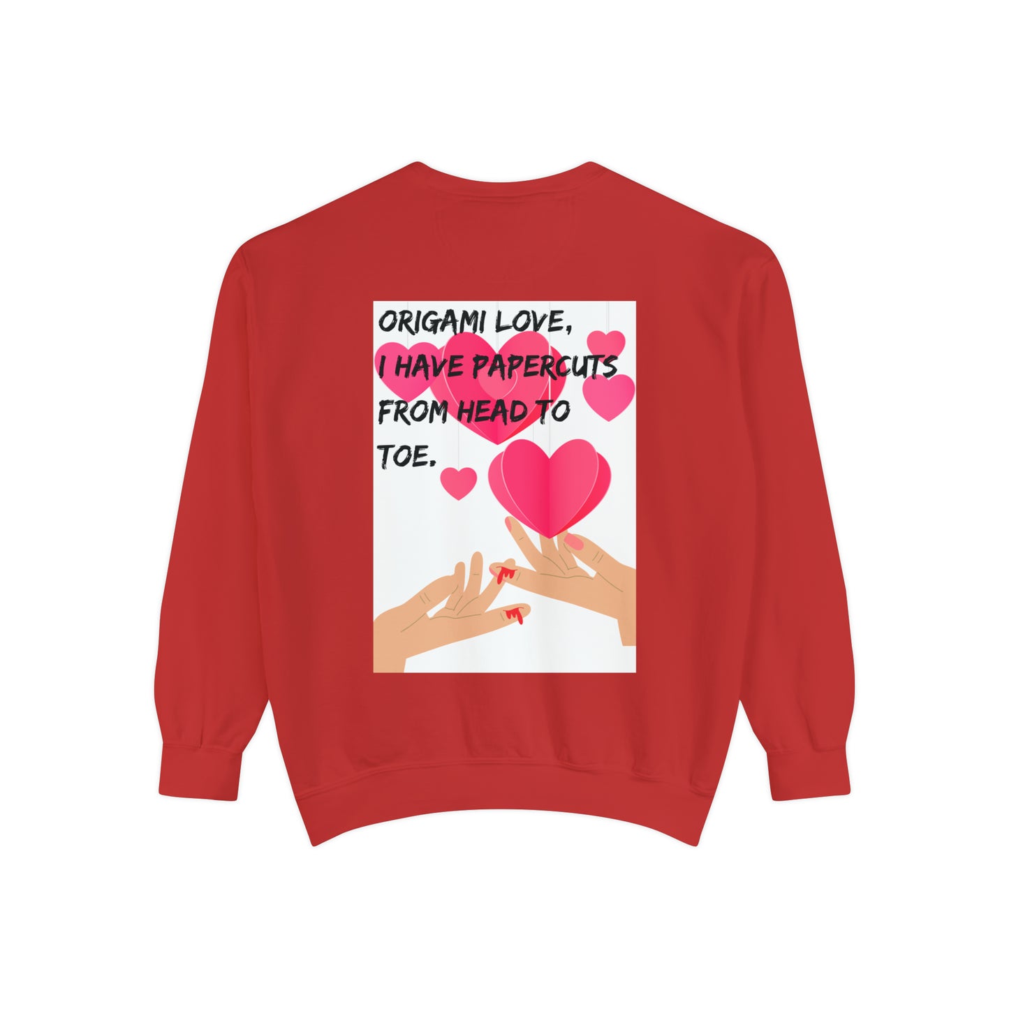 ORIGAME LOVE  Unisex Garment-Dyed Sweatshirt