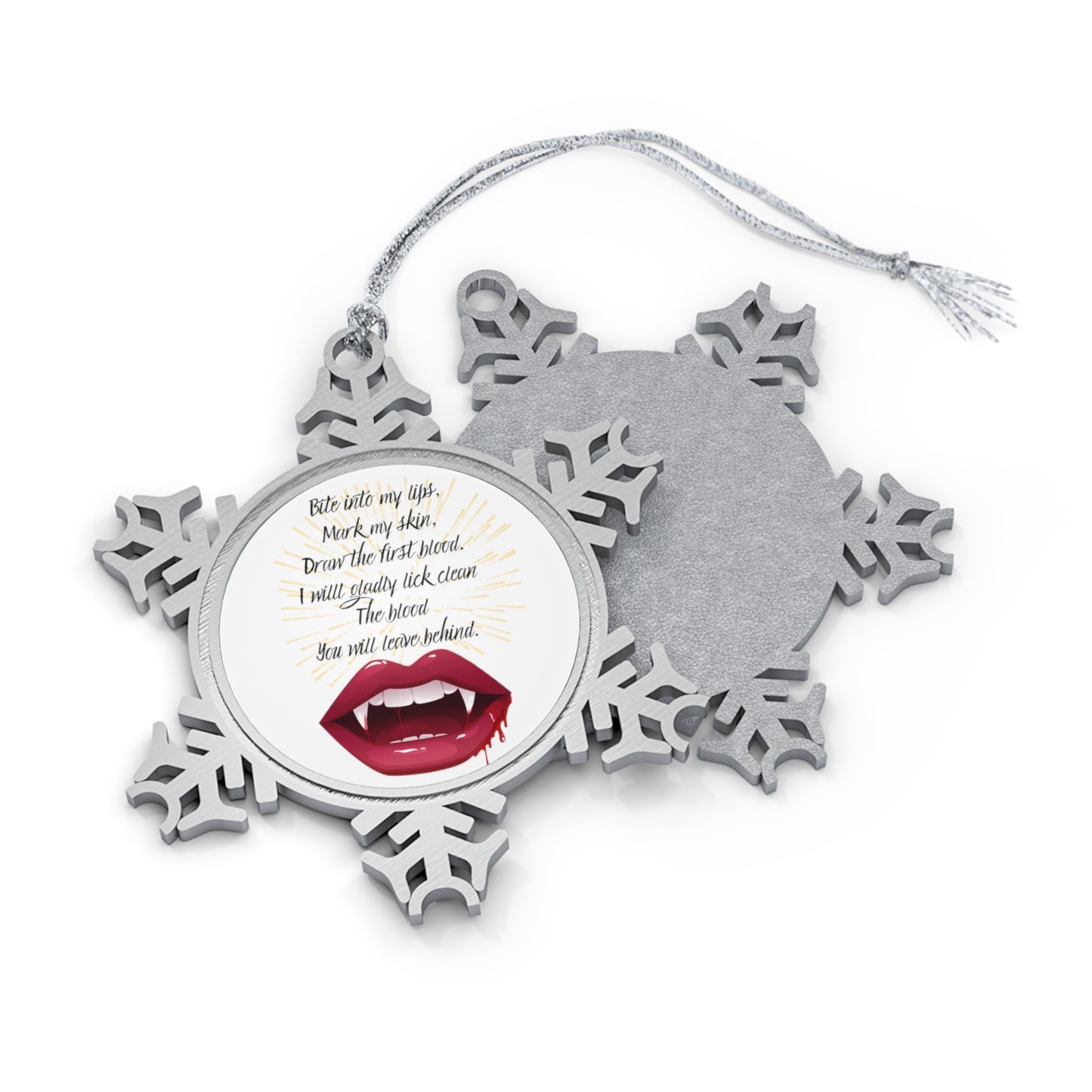 HALLOWEEN KISS Pewter Snowflake Ornament