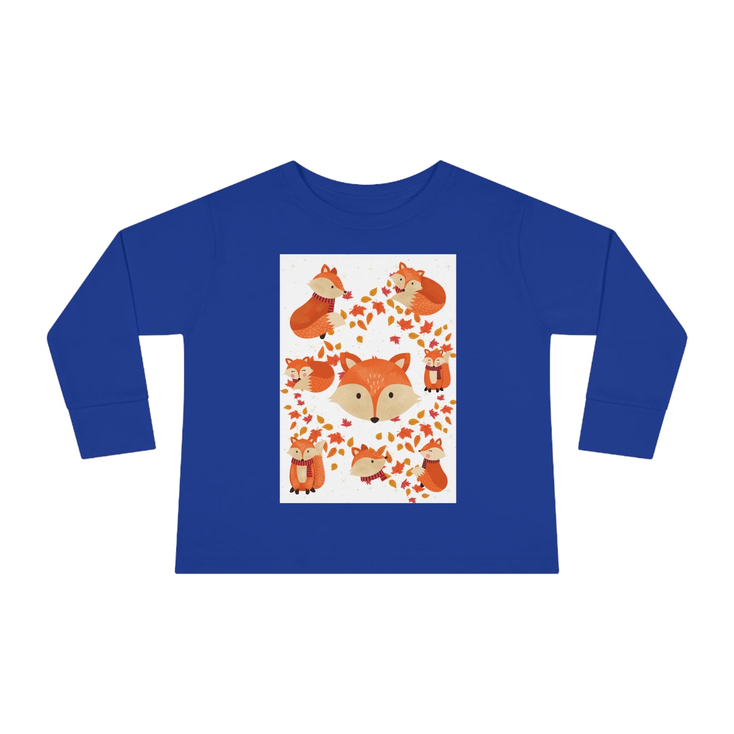 FOX AND LEAVES OF FALL Toddler Long Sleeve Tee