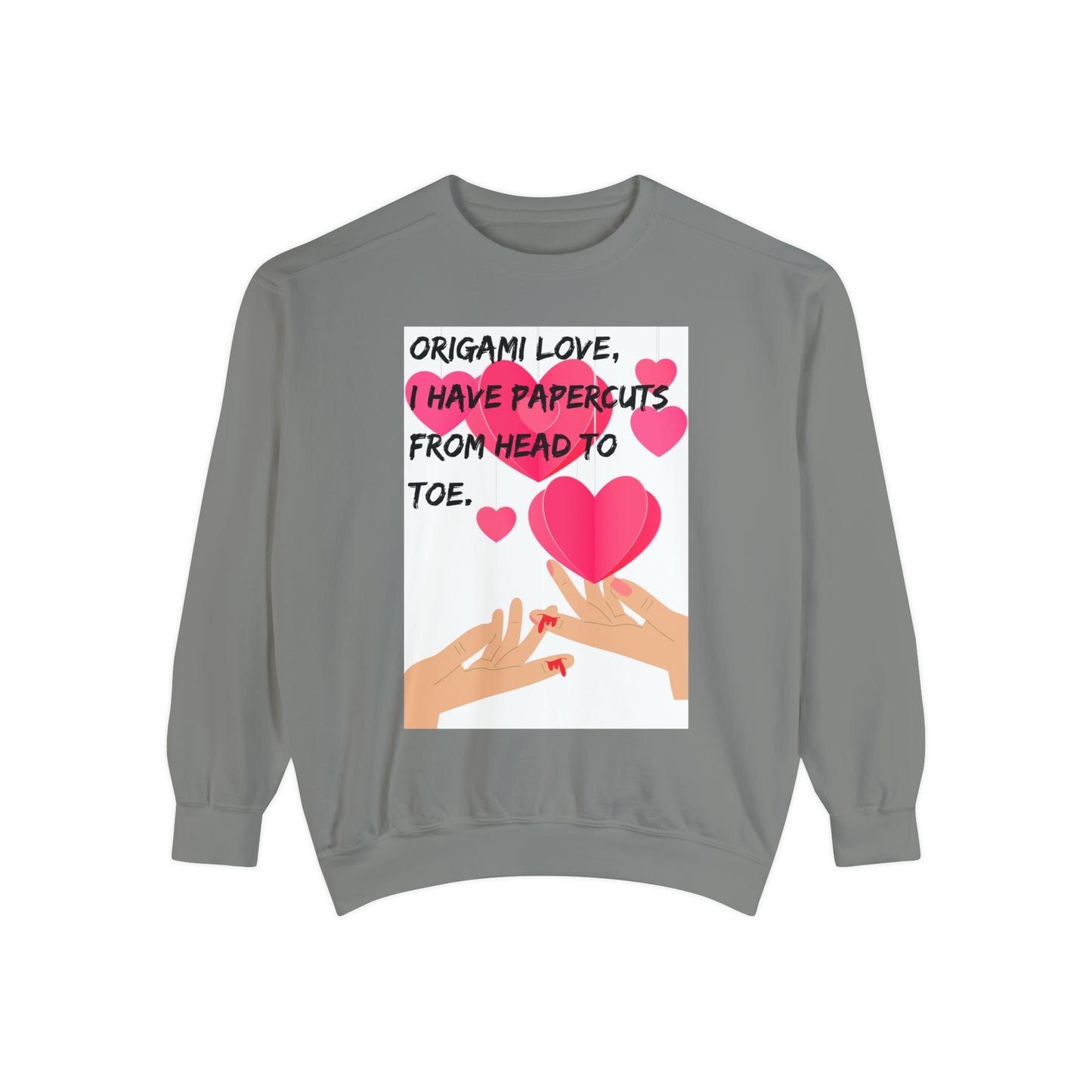 ORIGAME LOVE  Unisex Garment-Dyed Sweatshirt