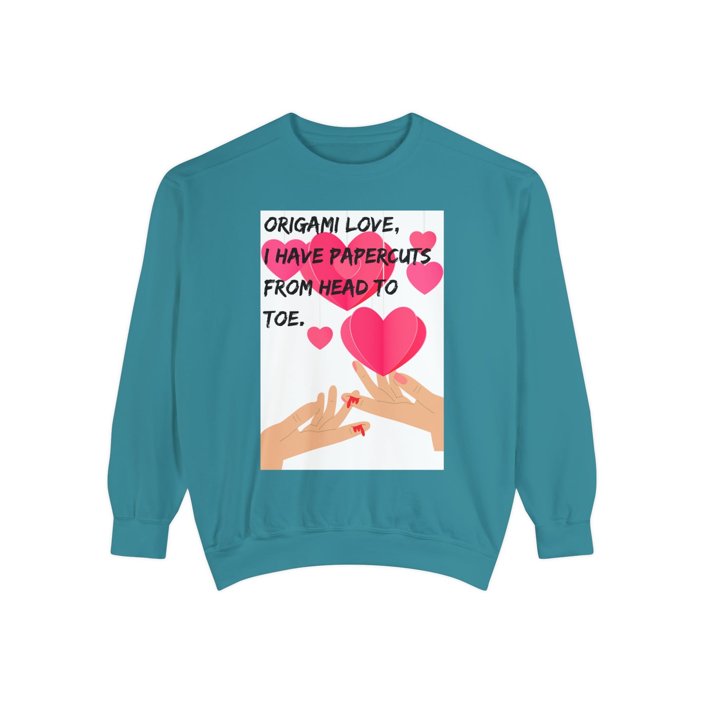 ORIGAME LOVE  Unisex Garment-Dyed Sweatshirt