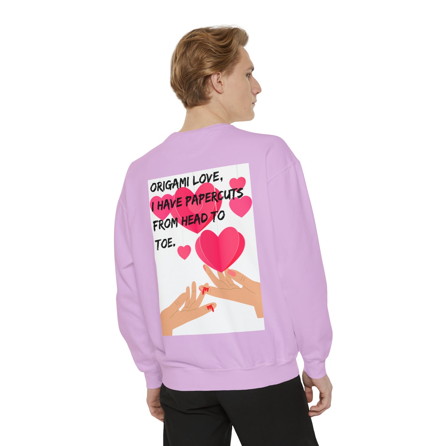 ORIGAME LOVE  Unisex Garment-Dyed Sweatshirt