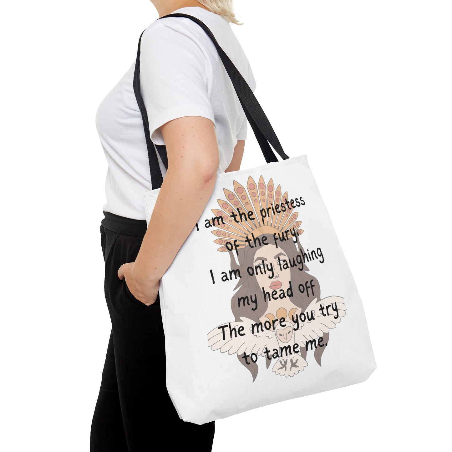 I AM THE PRIESTESS OF THE FURY Tote Bag (AOP)