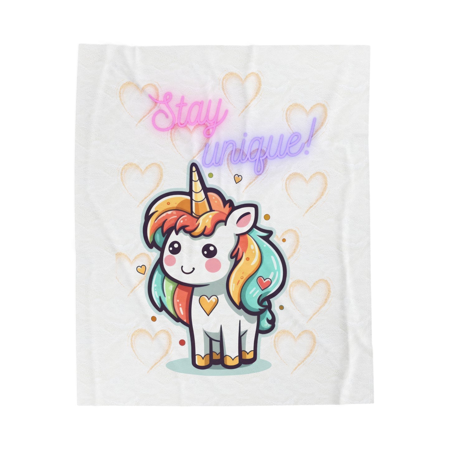 UNICORN LOVE Velveteen Plush Blanket