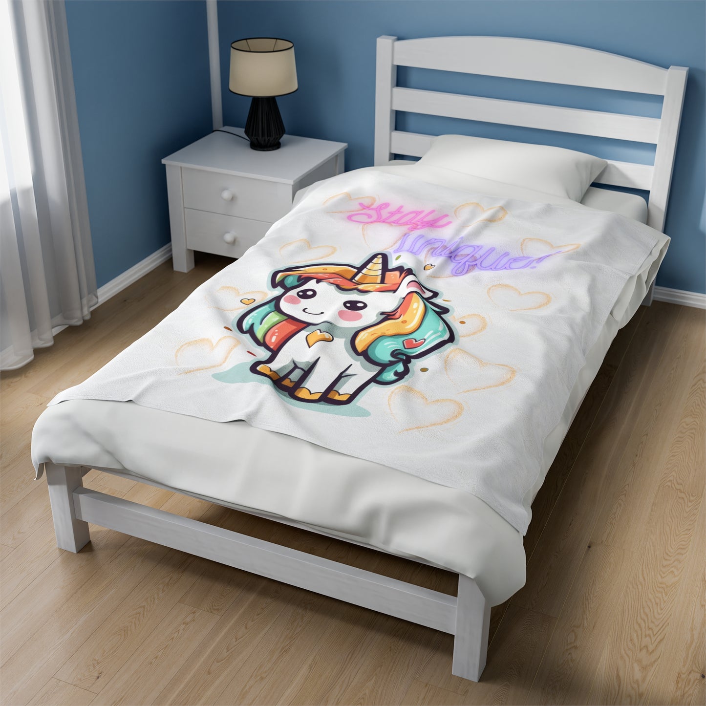 UNICORN LOVE Velveteen Plush Blanket