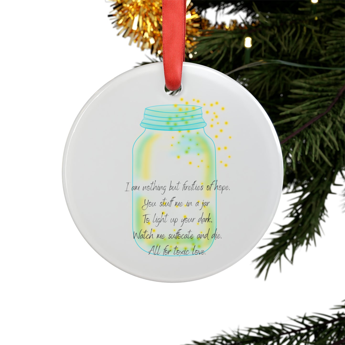 FIREFLIES OF HOPE Acrylic Ornament with Ribbon