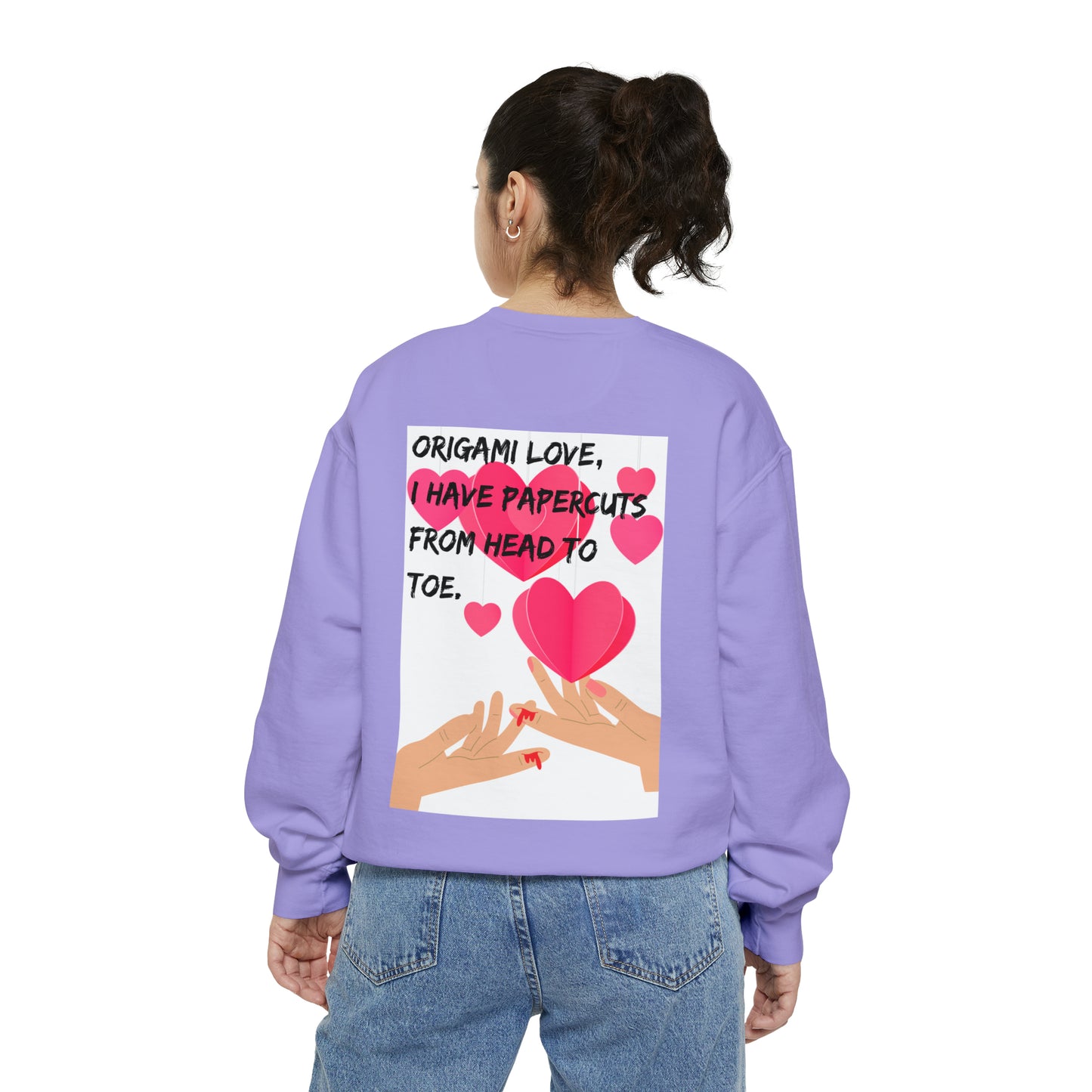 ORIGAME LOVE  Unisex Garment-Dyed Sweatshirt