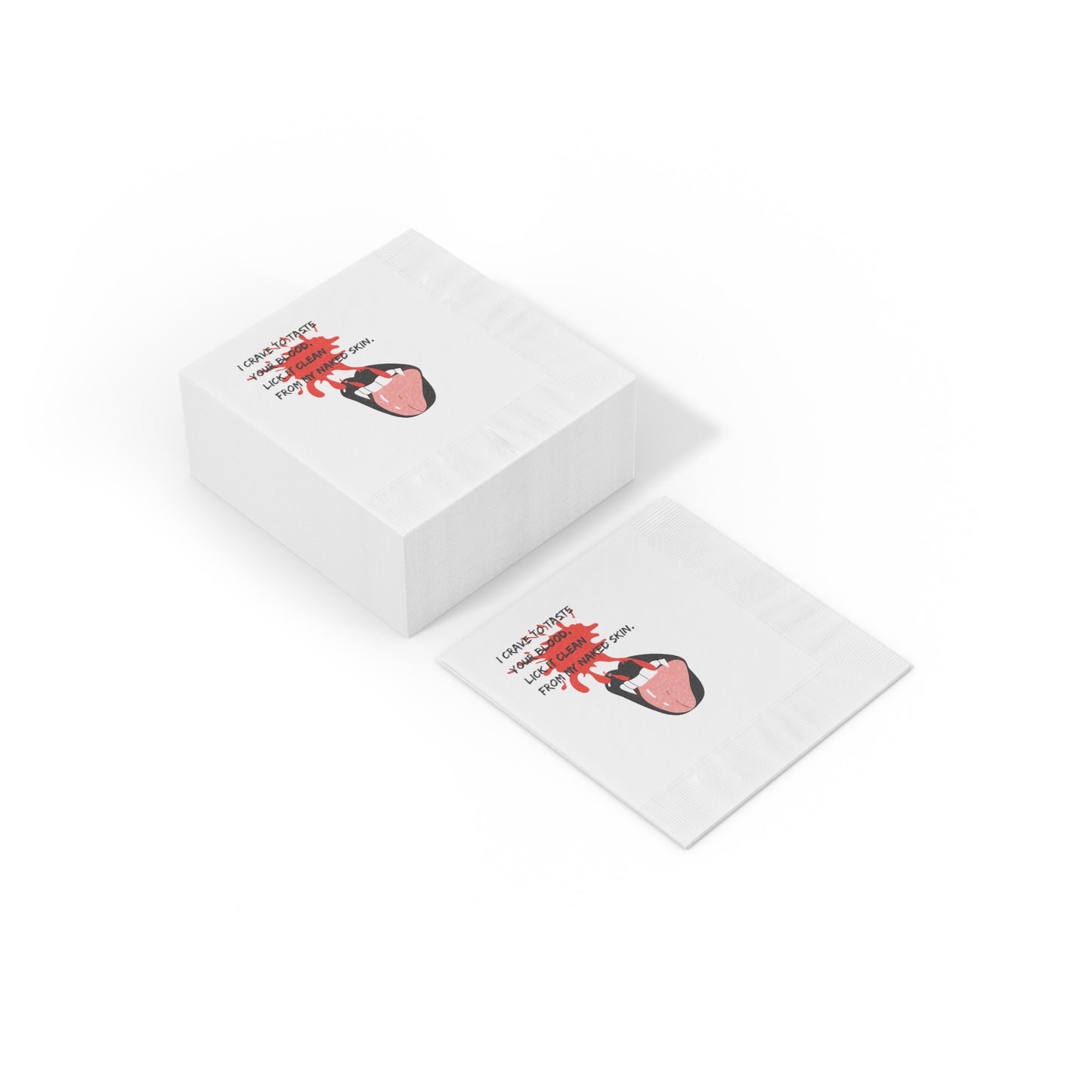 LICK YOU CLEAN White Coined Napkins