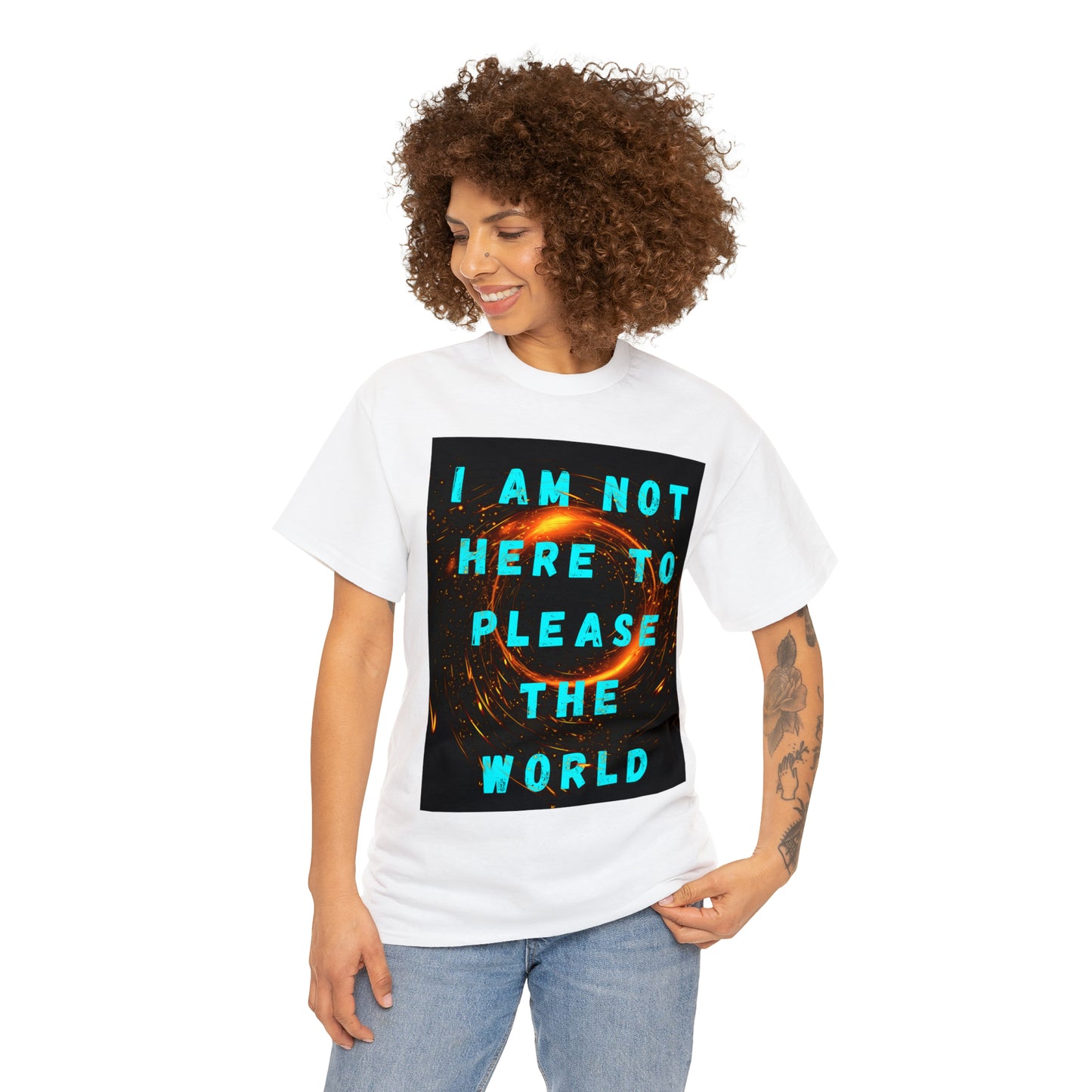 I AM NOT HERE TO PLEASE THE WORLD Unisex Heavy Cotton Tee
