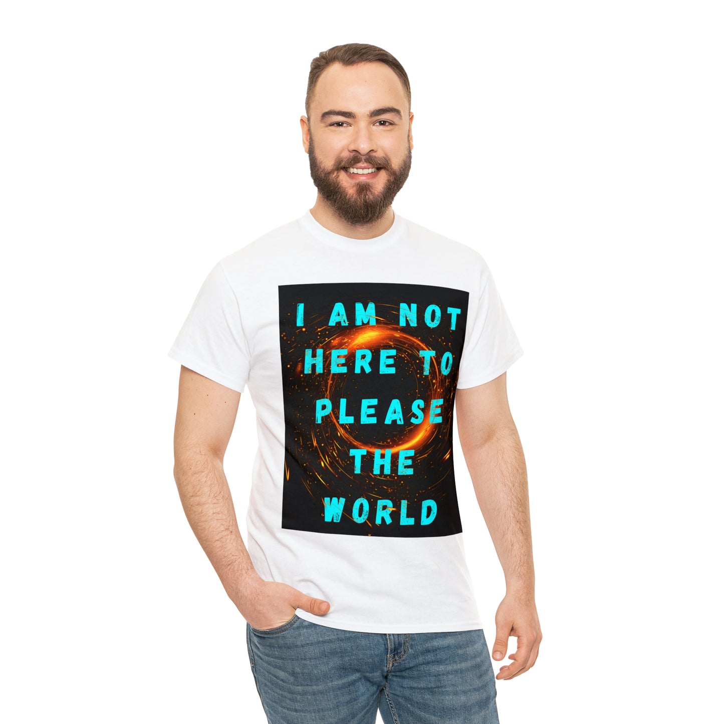I AM NOT HERE TO PLEASE THE WORLD Unisex Heavy Cotton Tee