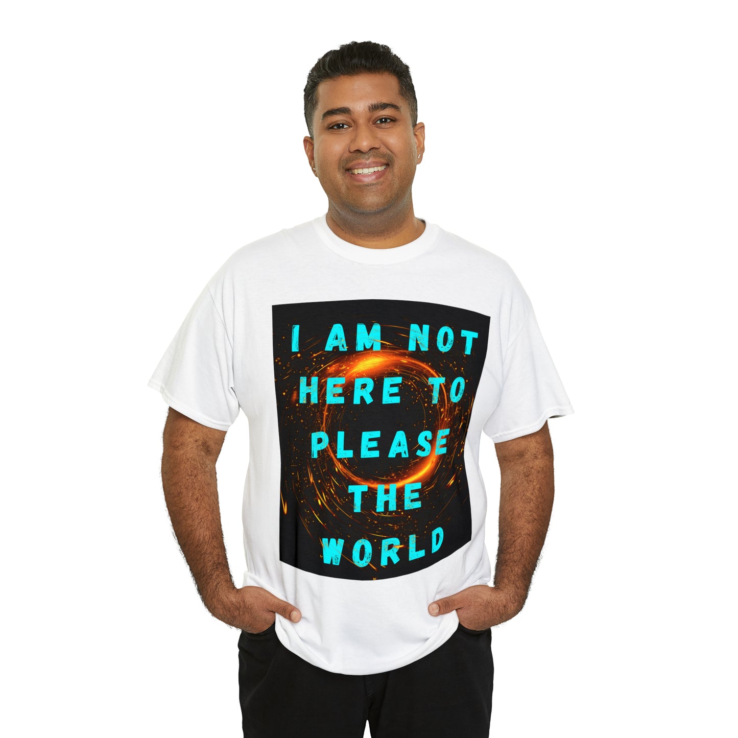 I AM NOT HERE TO PLEASE THE WORLD Unisex Heavy Cotton Tee