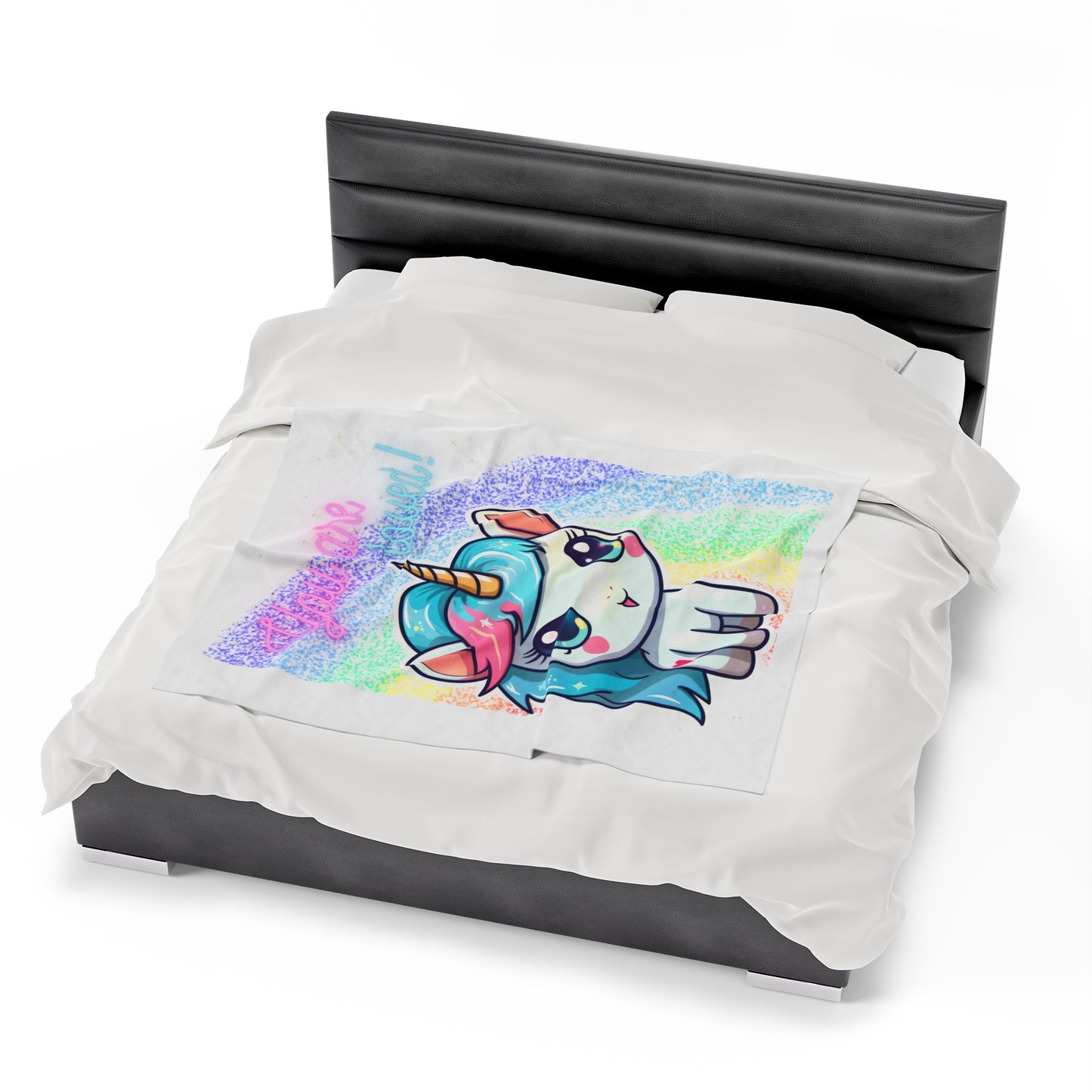 YOU ARE LOVED UNICORN LOVE Velveteen Plush Blanket