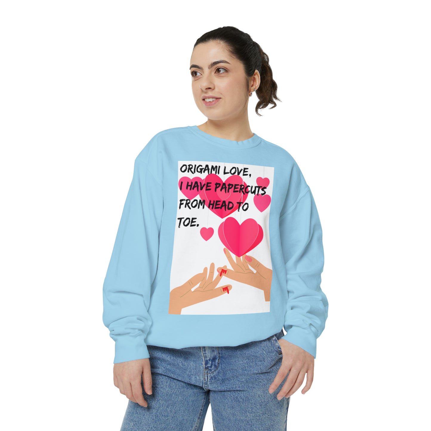 ORIGAME LOVE  Unisex Garment-Dyed Sweatshirt