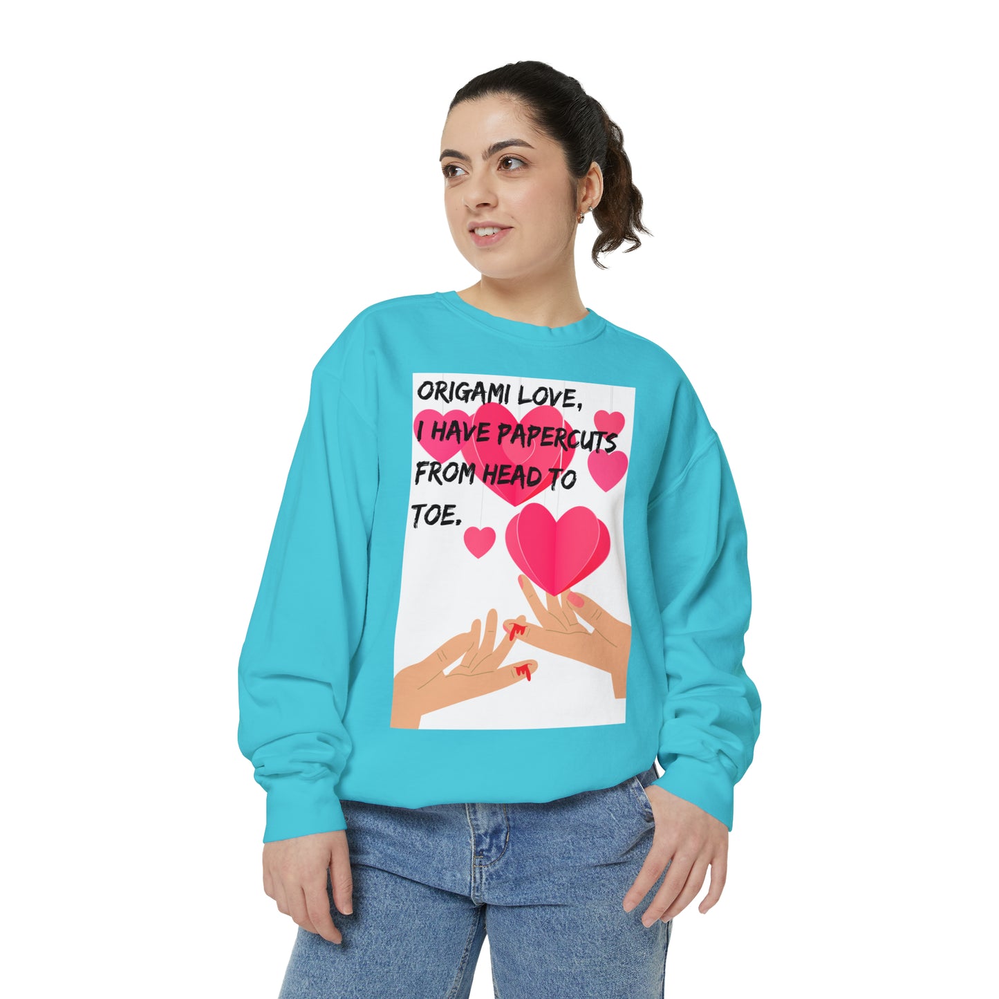 ORIGAME LOVE  Unisex Garment-Dyed Sweatshirt
