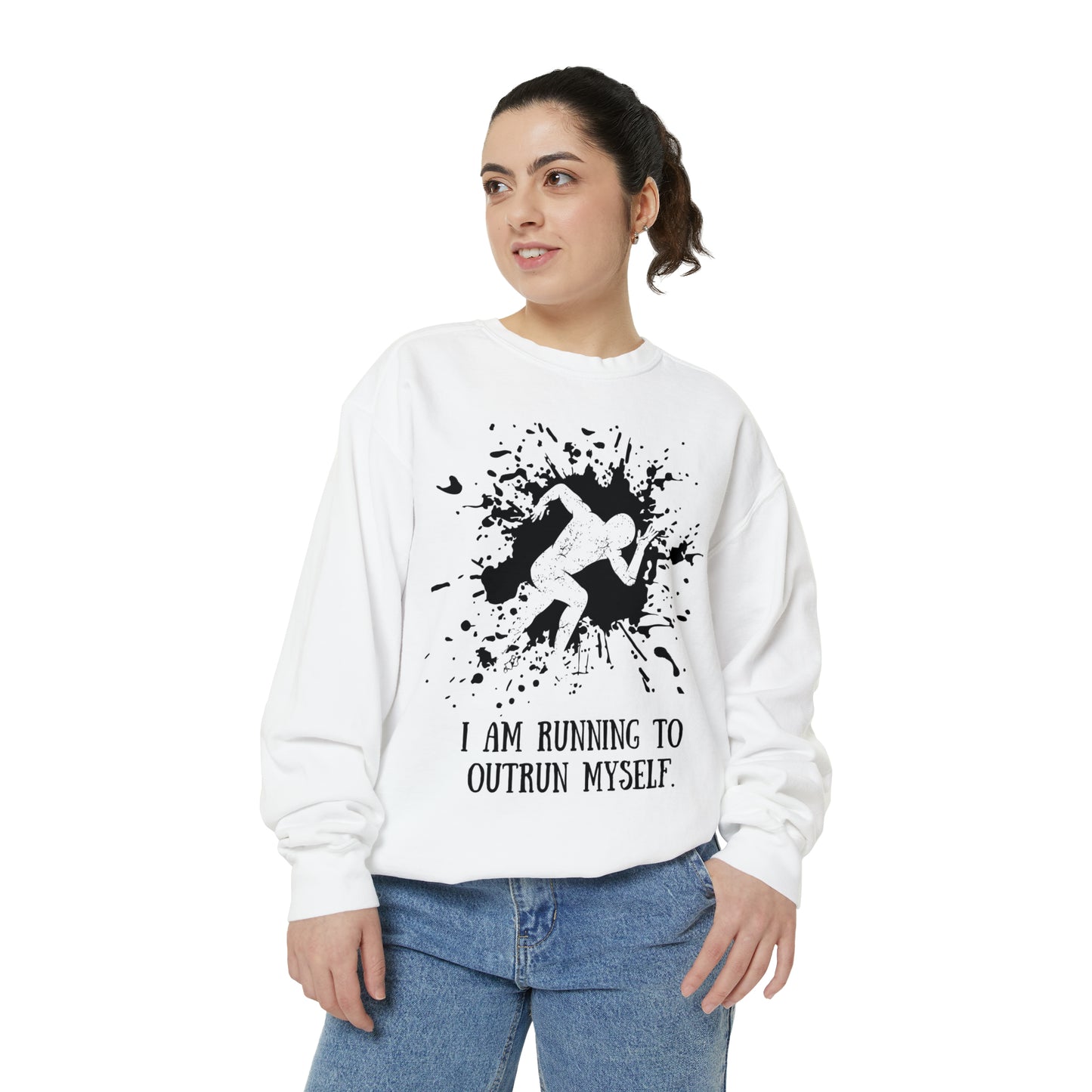 RELAPSE RUNNING TO OUTRUN MYSELF Unisex Garment-Dyed Sweatshirt