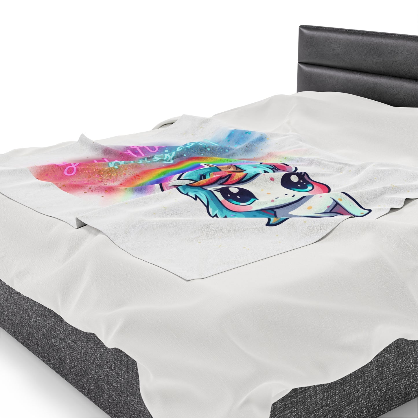 YOU ARE MAGICAL UNICORN LOVE Velveteen Plush Blanket