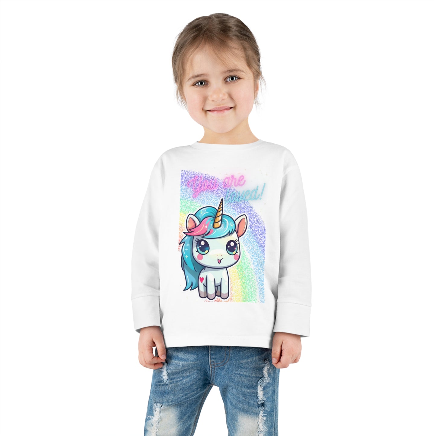 YOU ARE LOVED UNICORN LOVE Toddler Long Sleeve Tee
