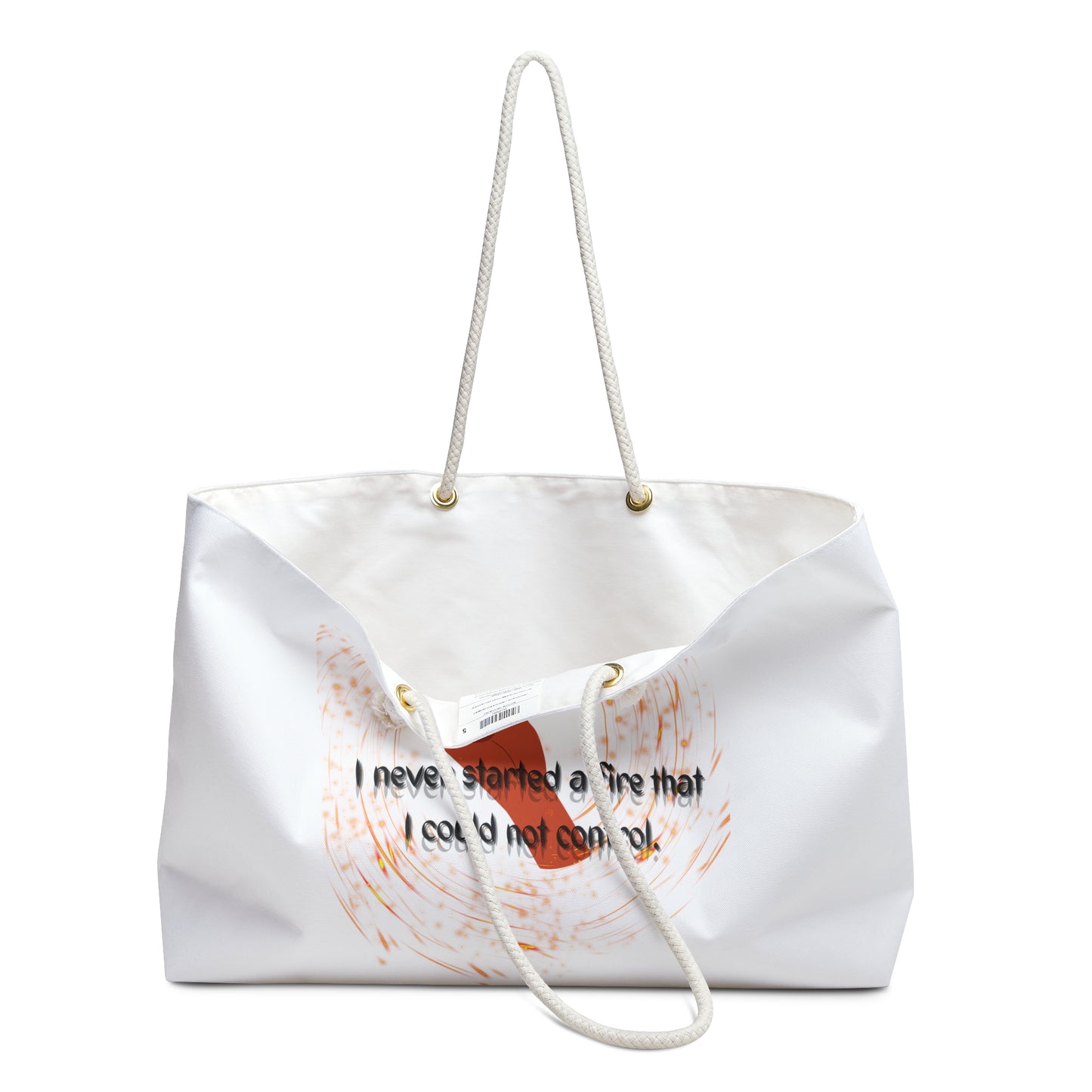 I NEVER STARTED A FIRE Weekender Bag