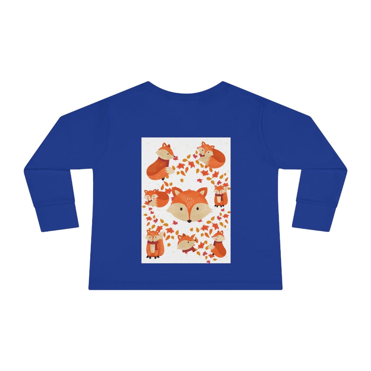 FOX AND LEAVES OF FALL Toddler Long Sleeve Tee