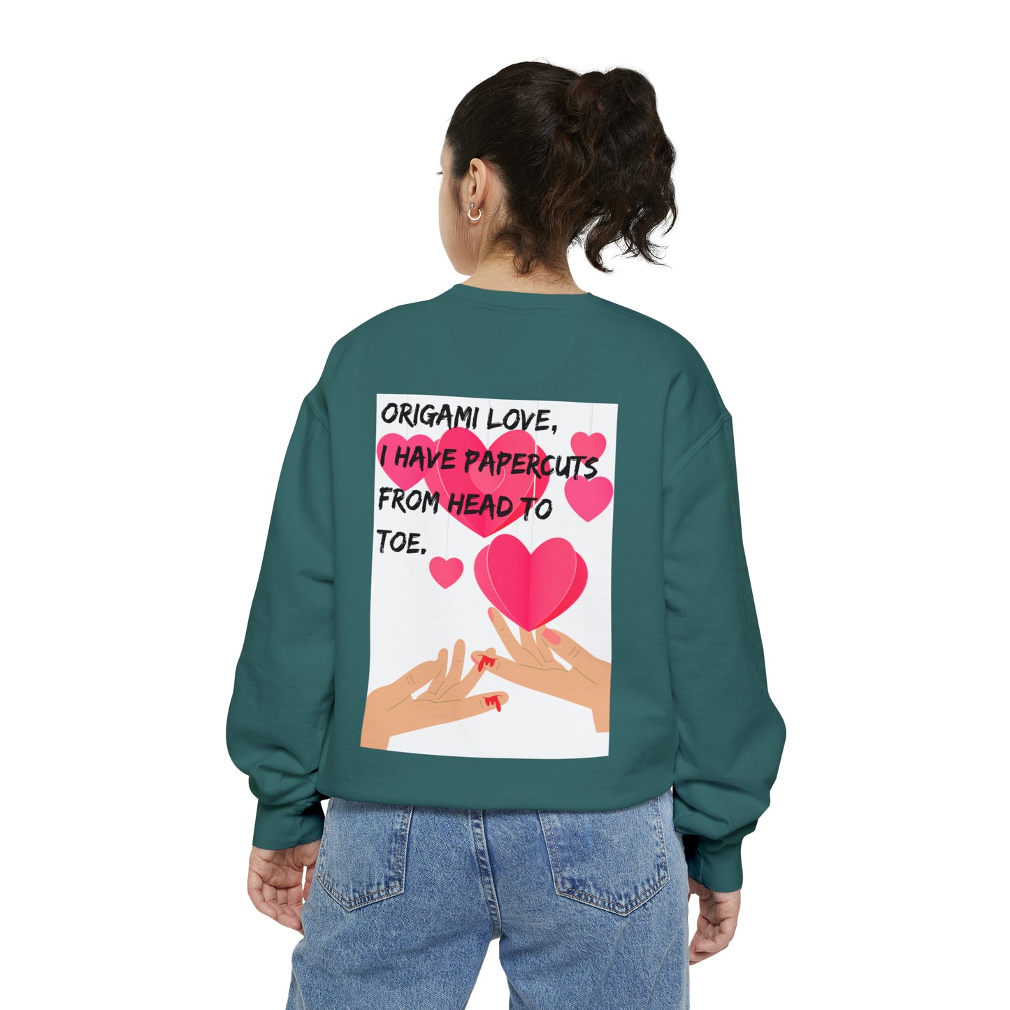 ORIGAME LOVE  Unisex Garment-Dyed Sweatshirt