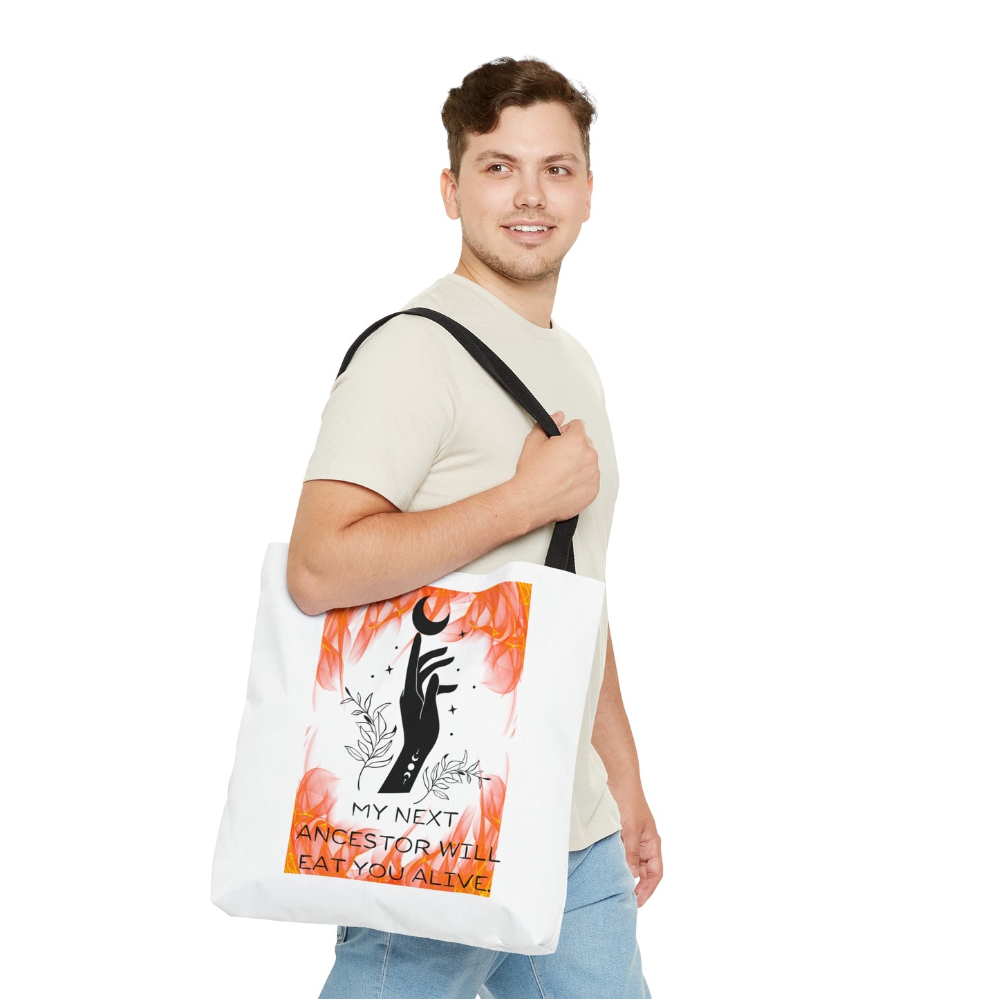 MY NEXT ANCESTOR WILL EAT YOU ALIVE Tote Bag (AOP)