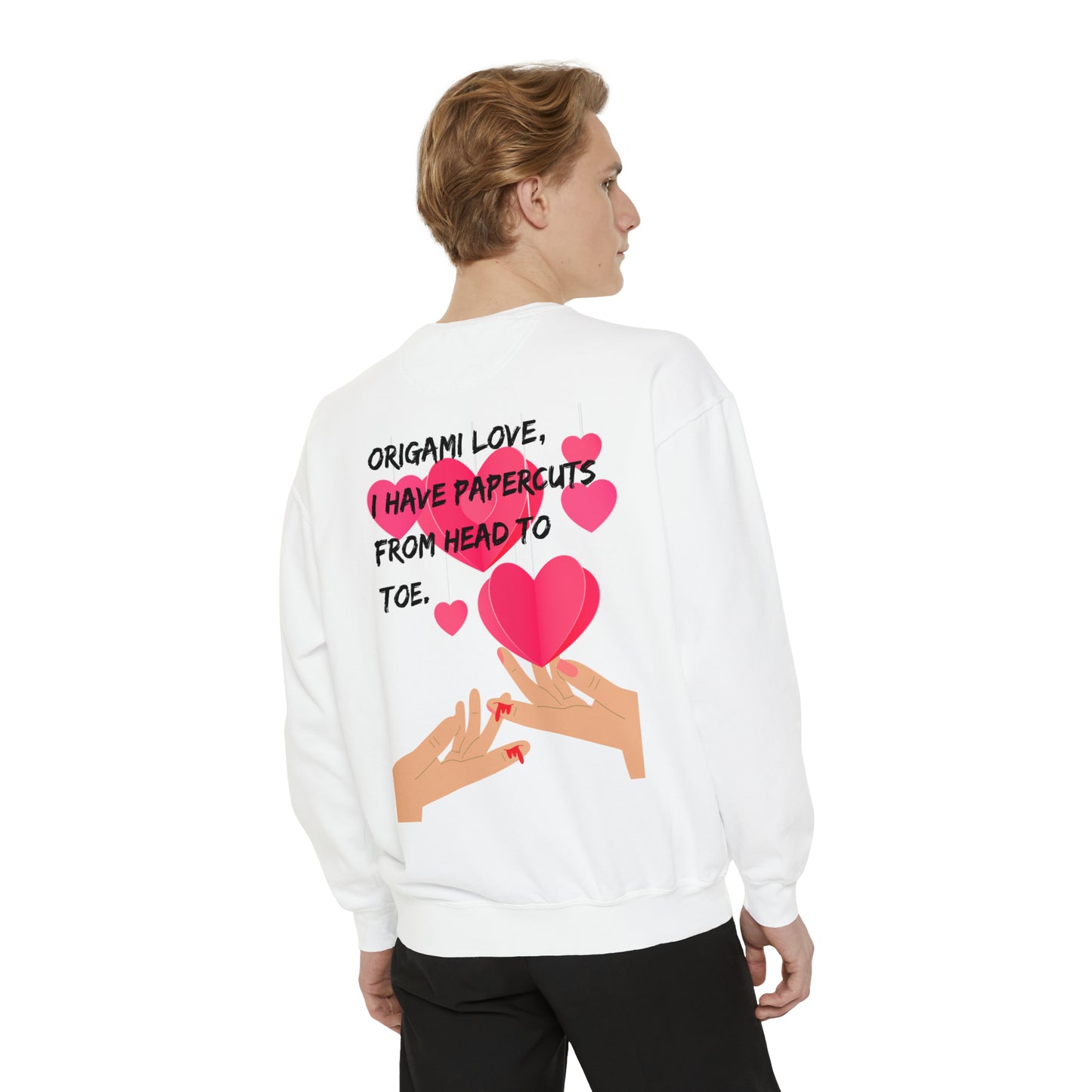 ORIGAME LOVE  Unisex Garment-Dyed Sweatshirt