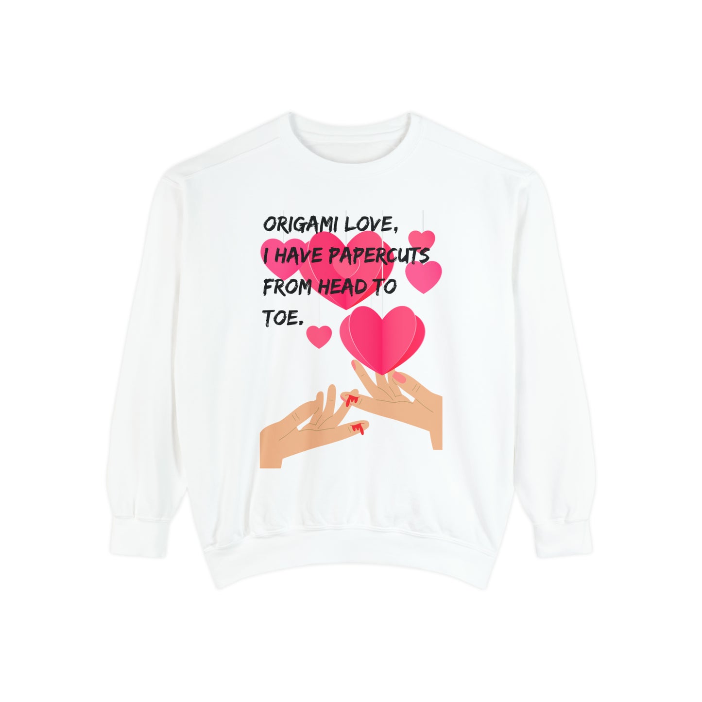 ORIGAME LOVE  Unisex Garment-Dyed Sweatshirt