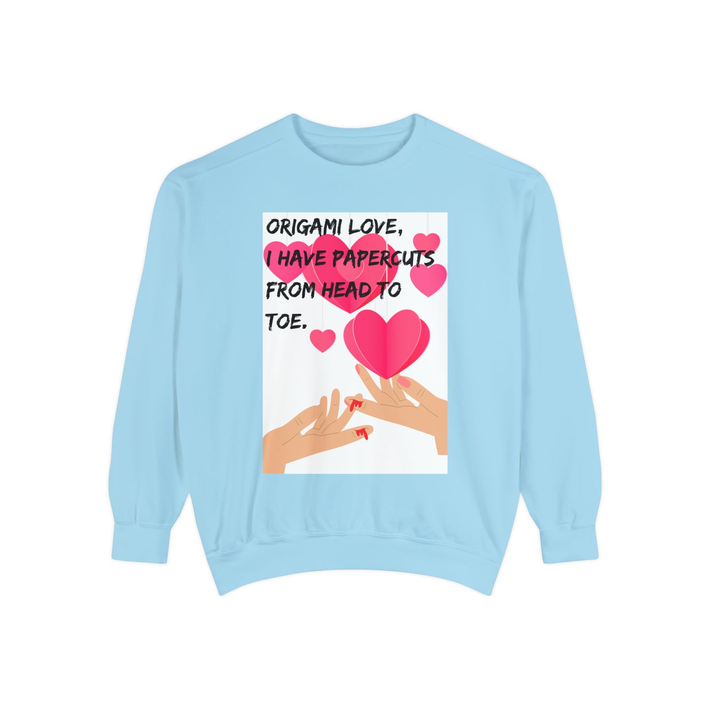 ORIGAME LOVE  Unisex Garment-Dyed Sweatshirt