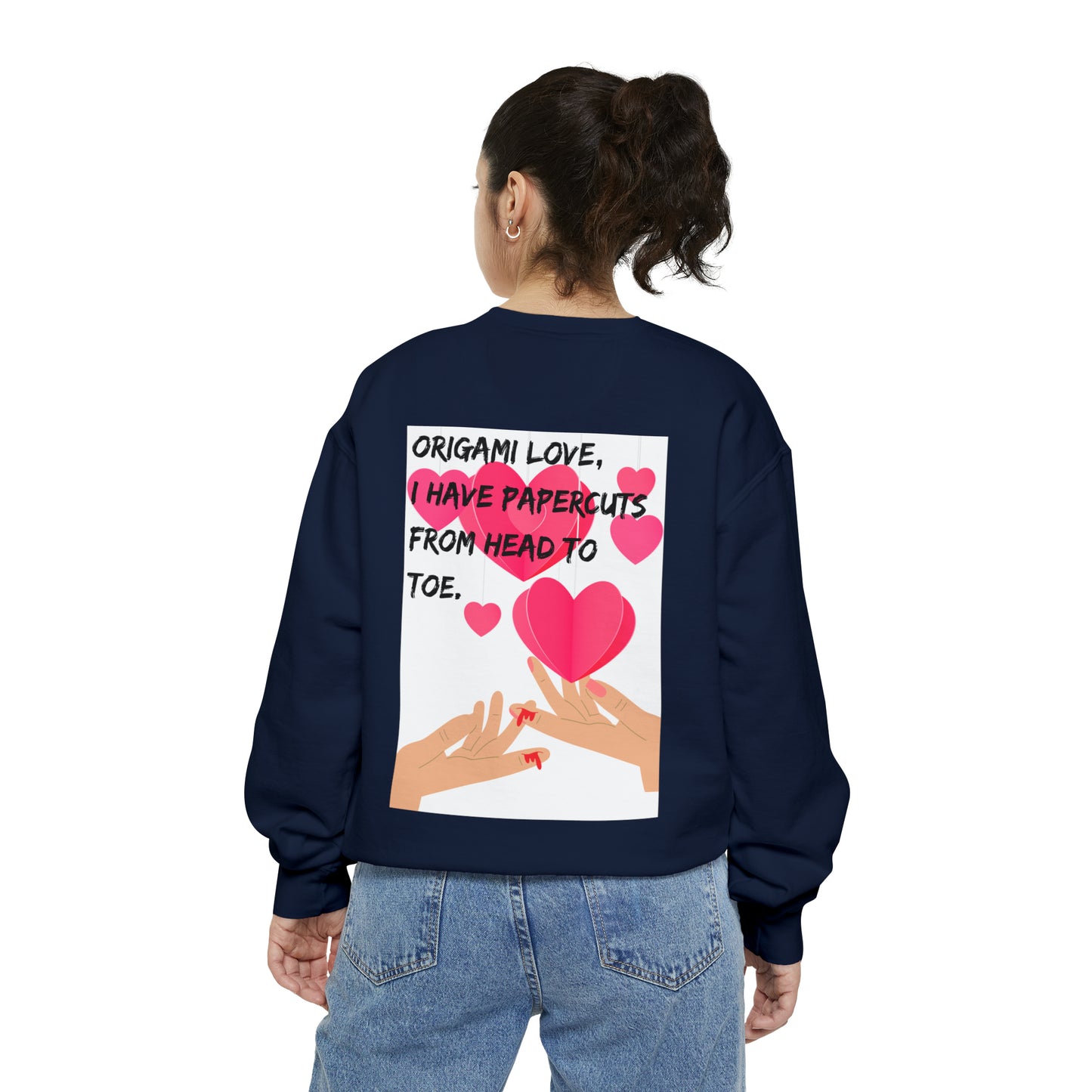 ORIGAME LOVE  Unisex Garment-Dyed Sweatshirt