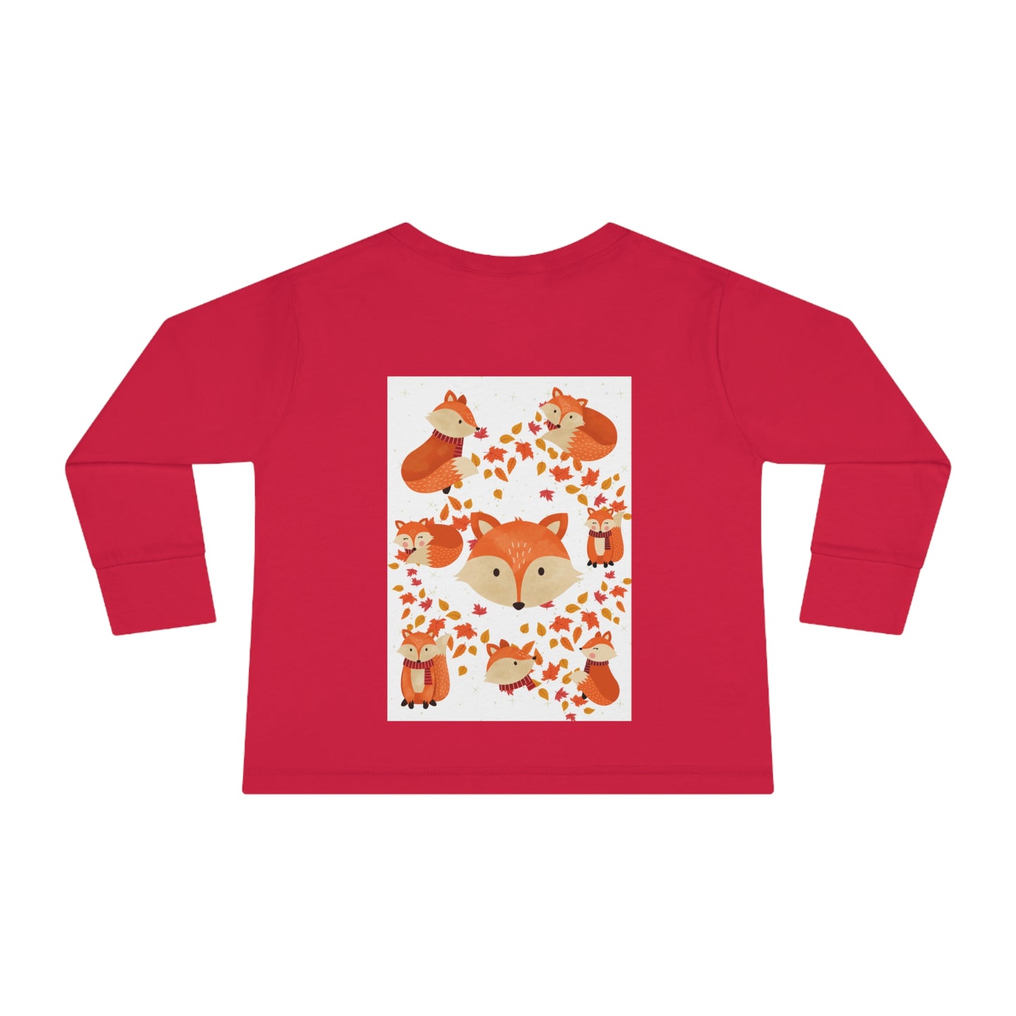 FOX AND LEAVES OF FALL Toddler Long Sleeve Tee