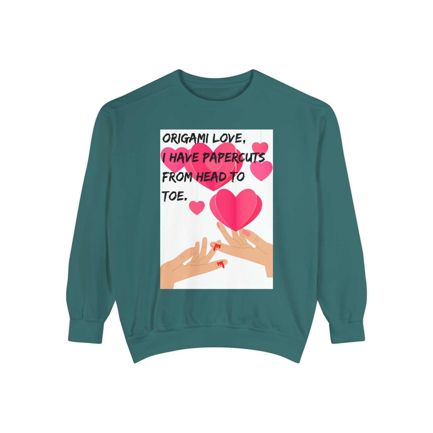 ORIGAME LOVE  Unisex Garment-Dyed Sweatshirt