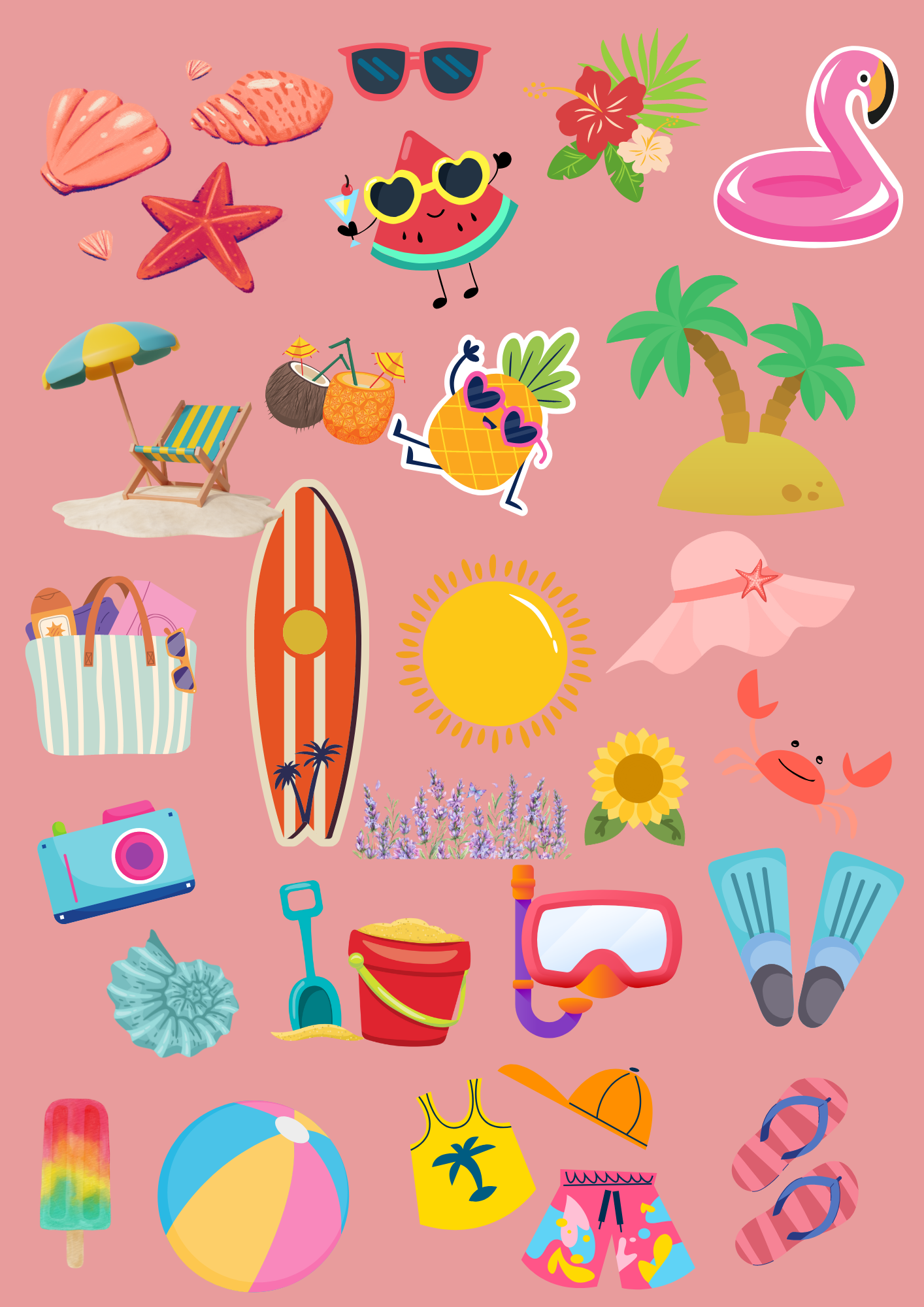 Seamless Summer Fabric For Kids Room, Curtains, Pillows, Clothes, Sheets, Crafting, Sewing, Pants, PJS (20 colors are included)